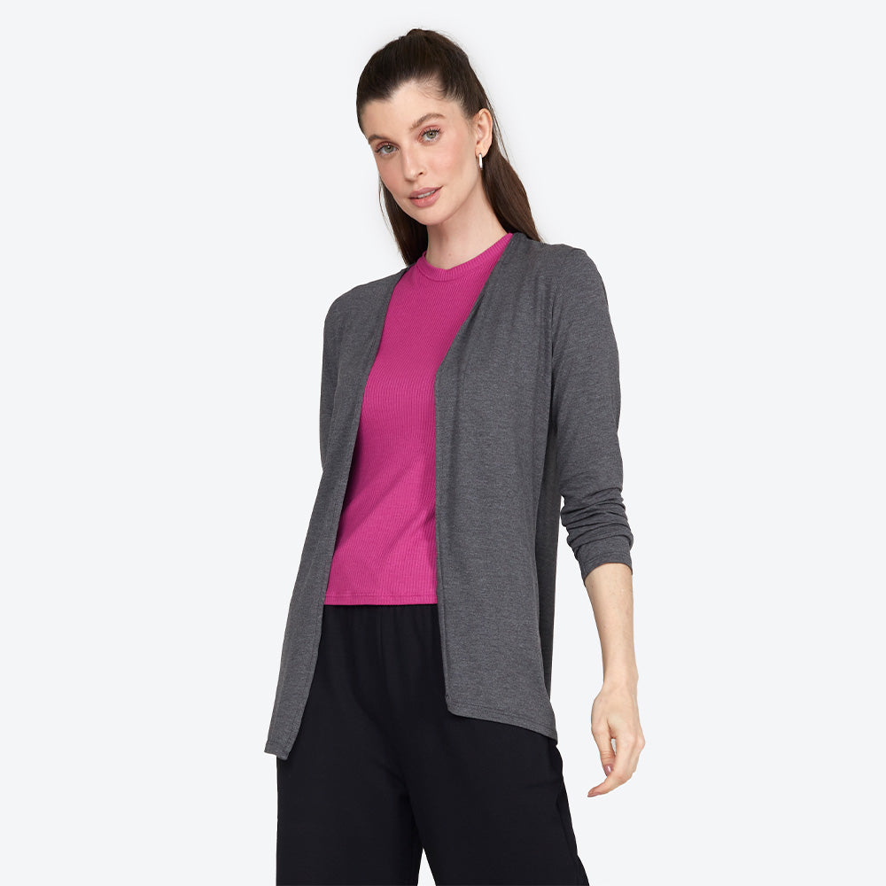 Cardigan Feminino - Mescla Escuro