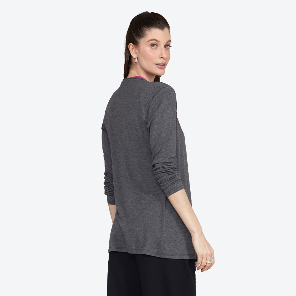 Cardigan Feminino - Mescla Escuro