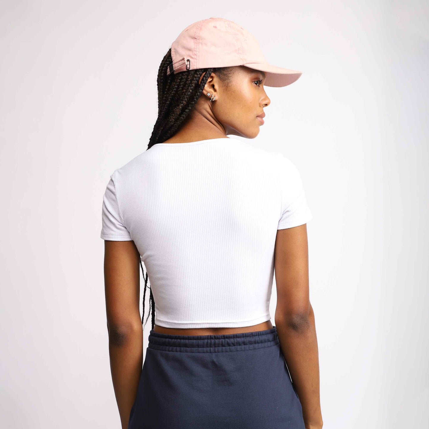 Blusa Cropped Canelada Decote Quadrado - Branco