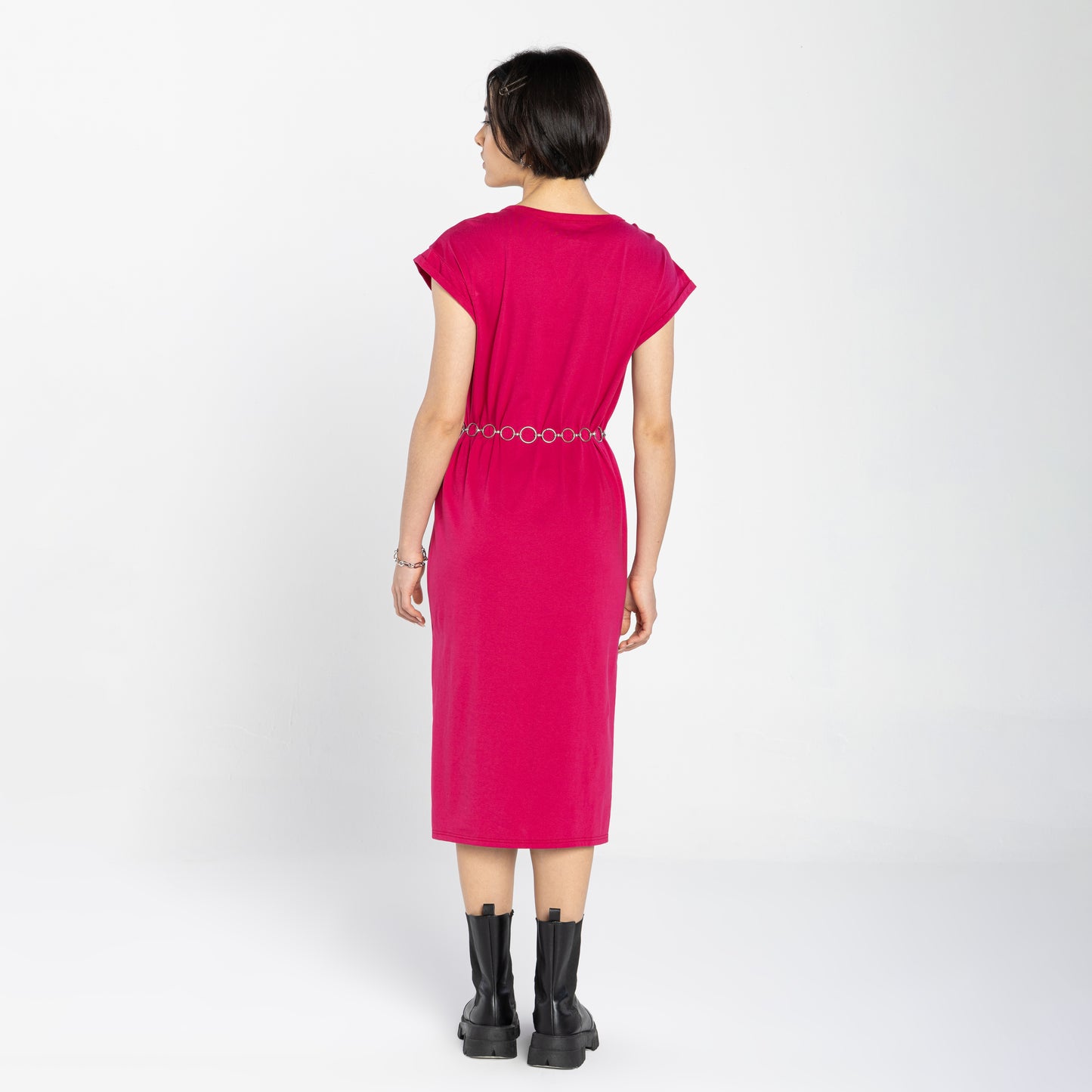 Vestido Midi Manga Japonesa - Magenta