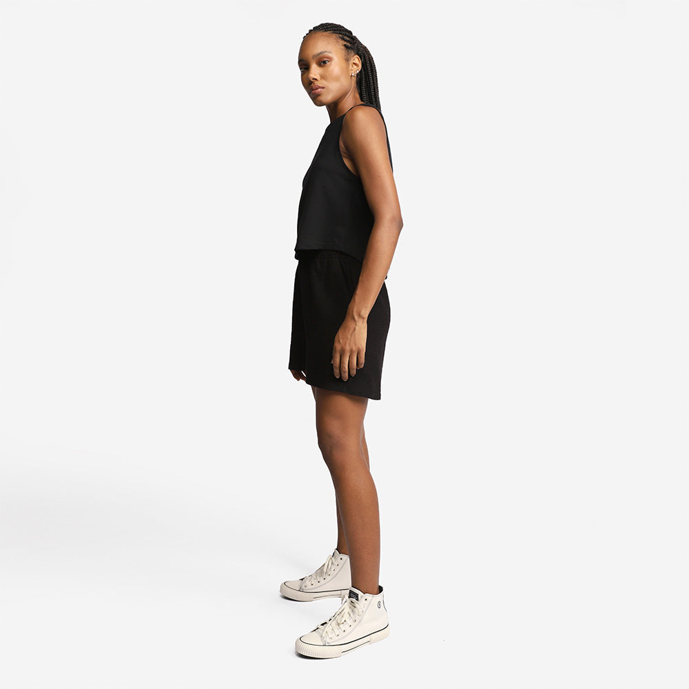 Regata Cropped Algodão Premium Feminina - Preto