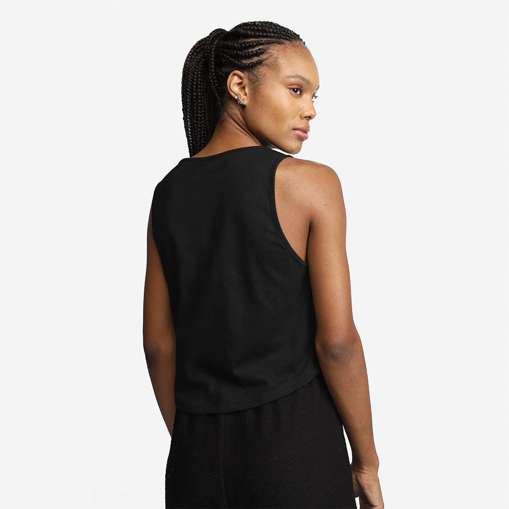 Regata Cropped Algodão Premium Feminina - Preto