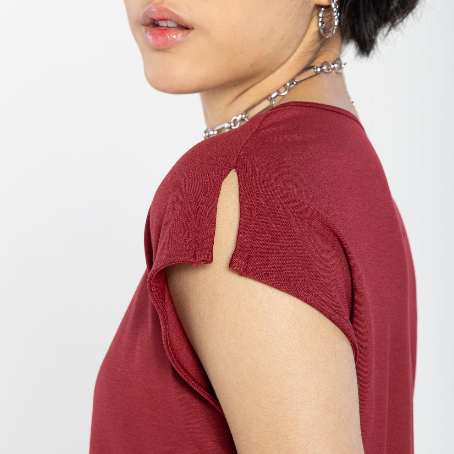Blusa Detalhe Manga Viscose Feminina - Vermelho Escarlate