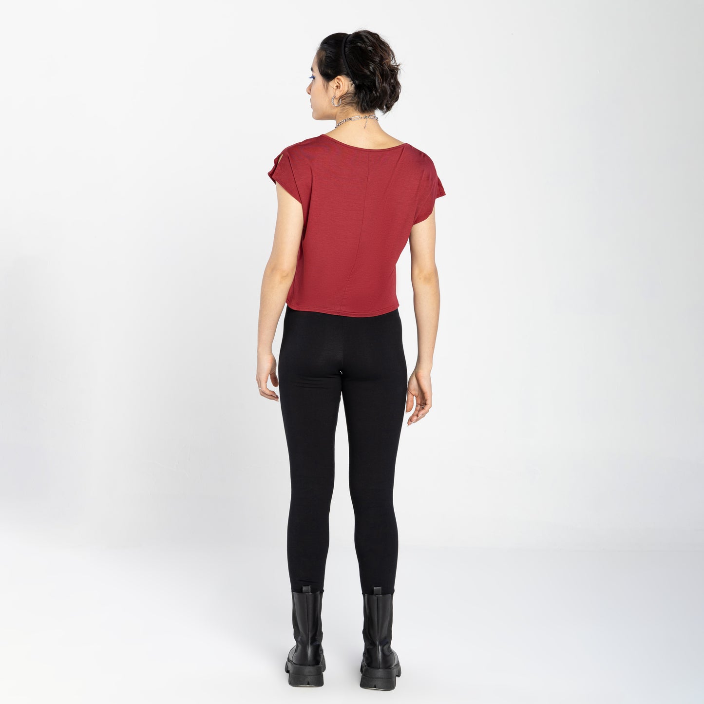 Blusa Detalhe Manga Viscose Feminina - Vermelho Escarlate