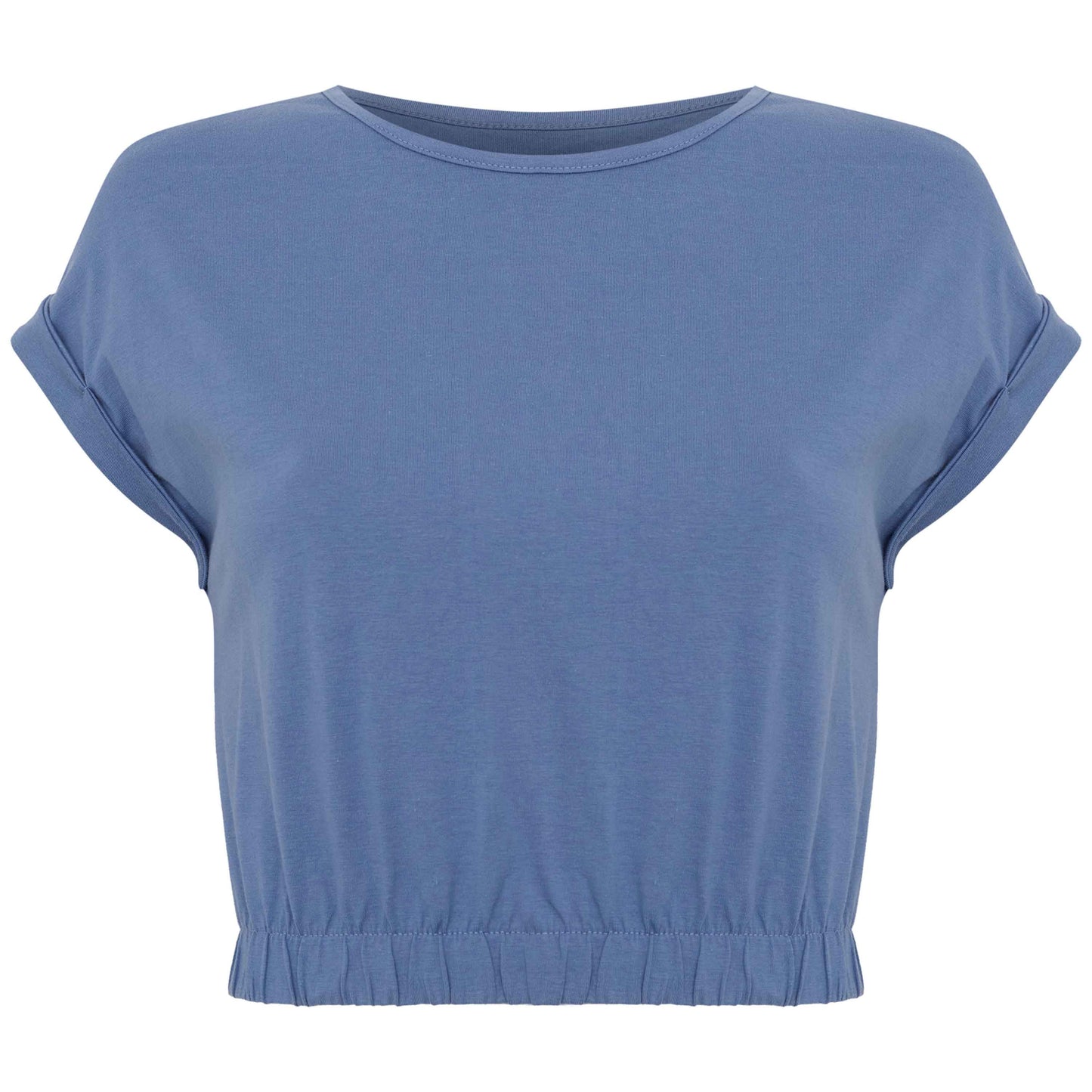 Cropped Elástico Algodão Premium Feminino - Azul Mineral