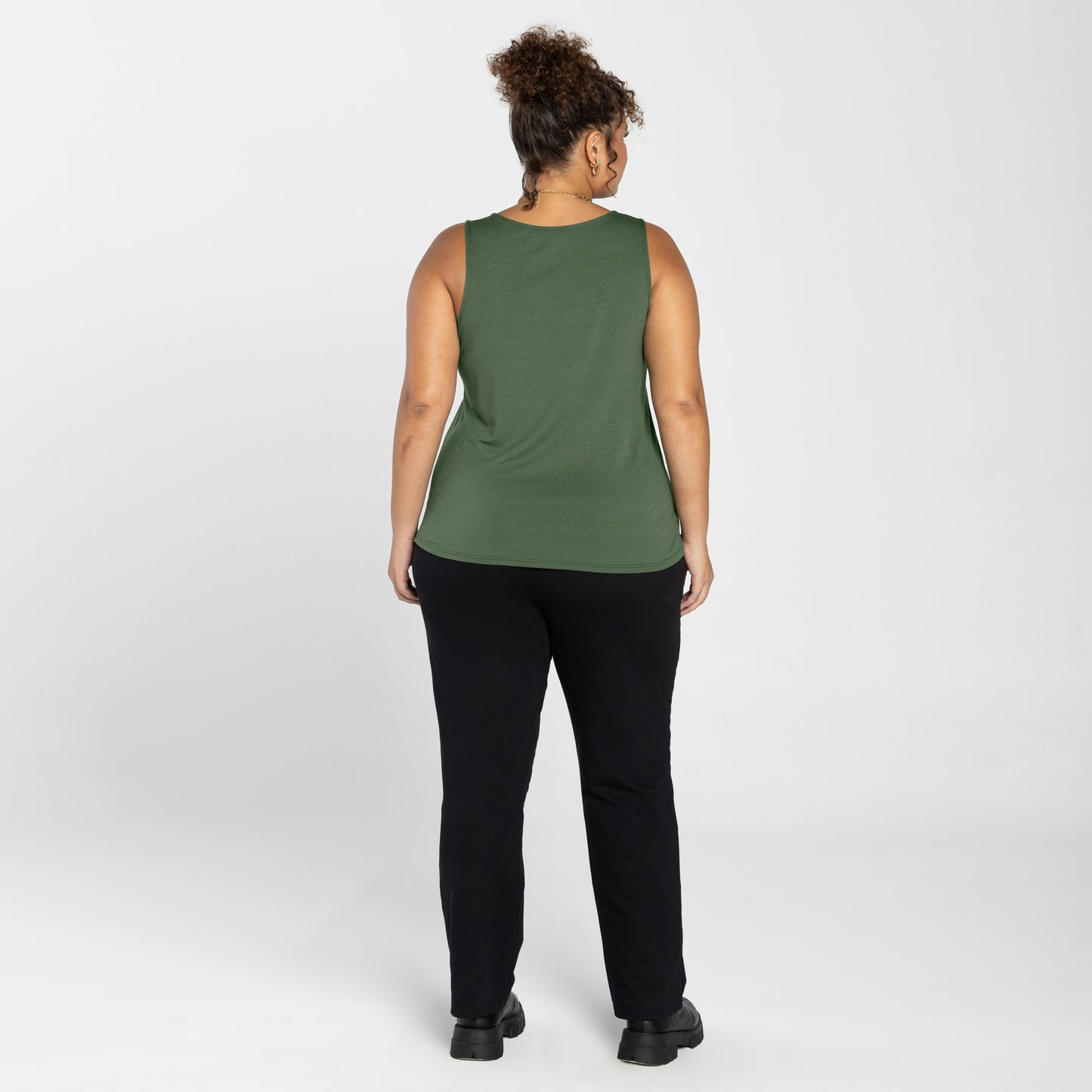 Regata Decote U Modal Plus Feminina - Verde Figo