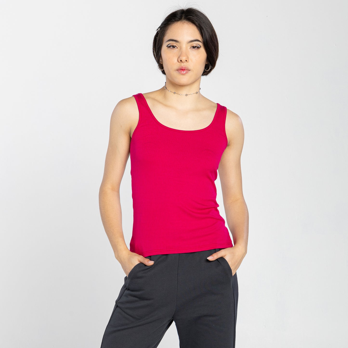 Regata Canelada Gola U Feminina - Magenta