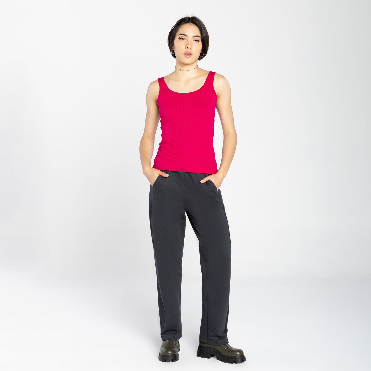 Regata Canelada Gola U Feminina - Magenta