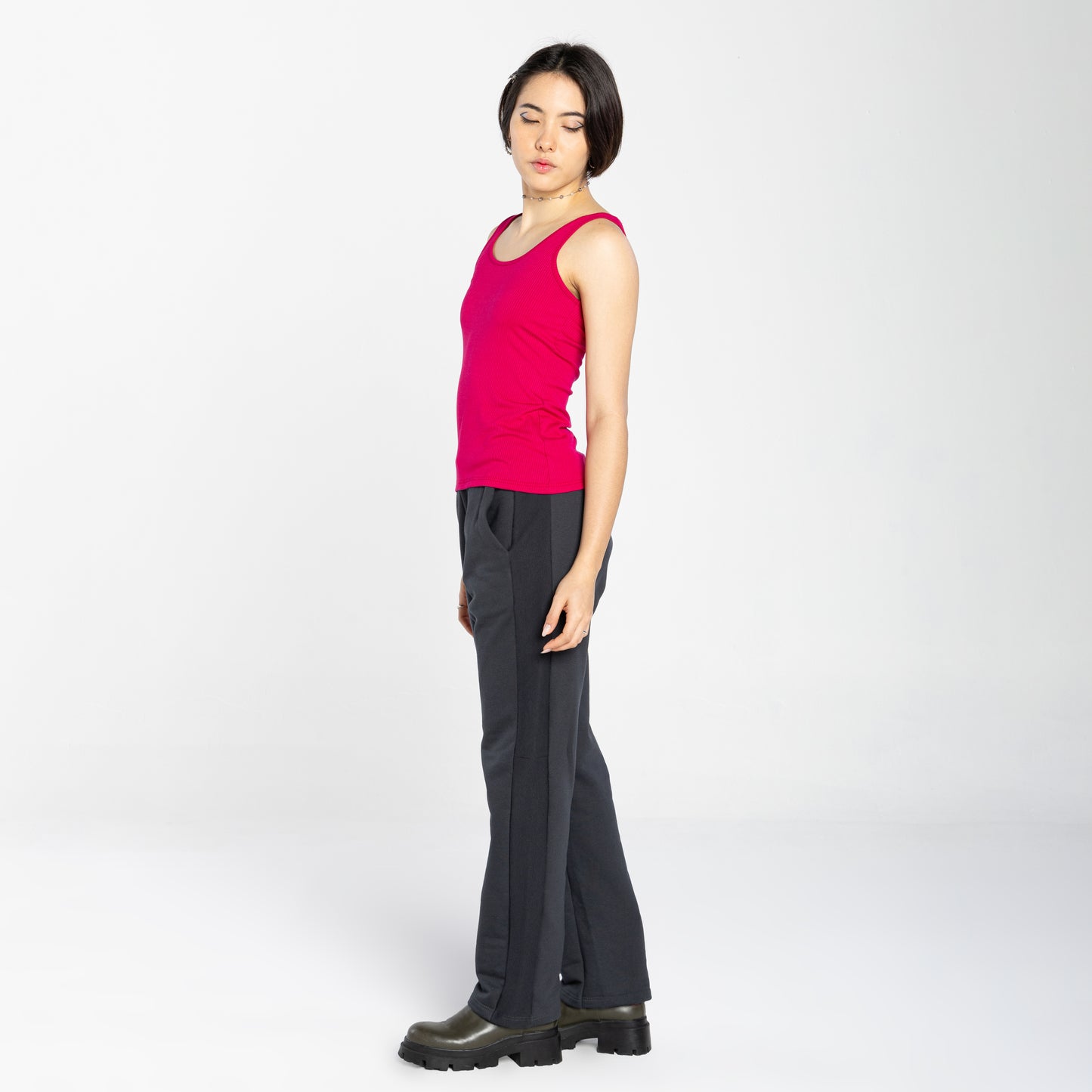 Regata Canelada Gola U Feminina - Magenta