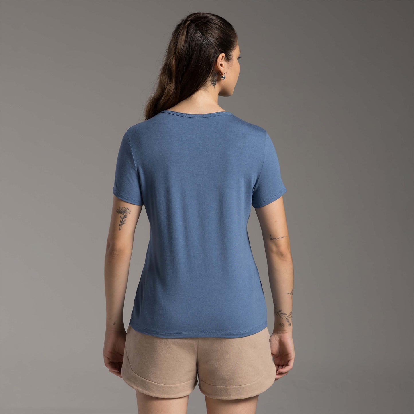 Tech T-Shirt Modal Feminina - Azul Aviador