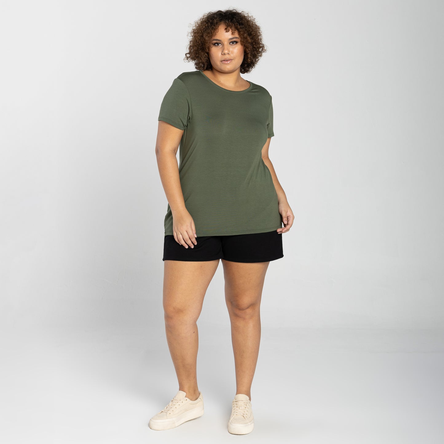 Tech T-Shirt Modal Plus Feminina - Verde Figo