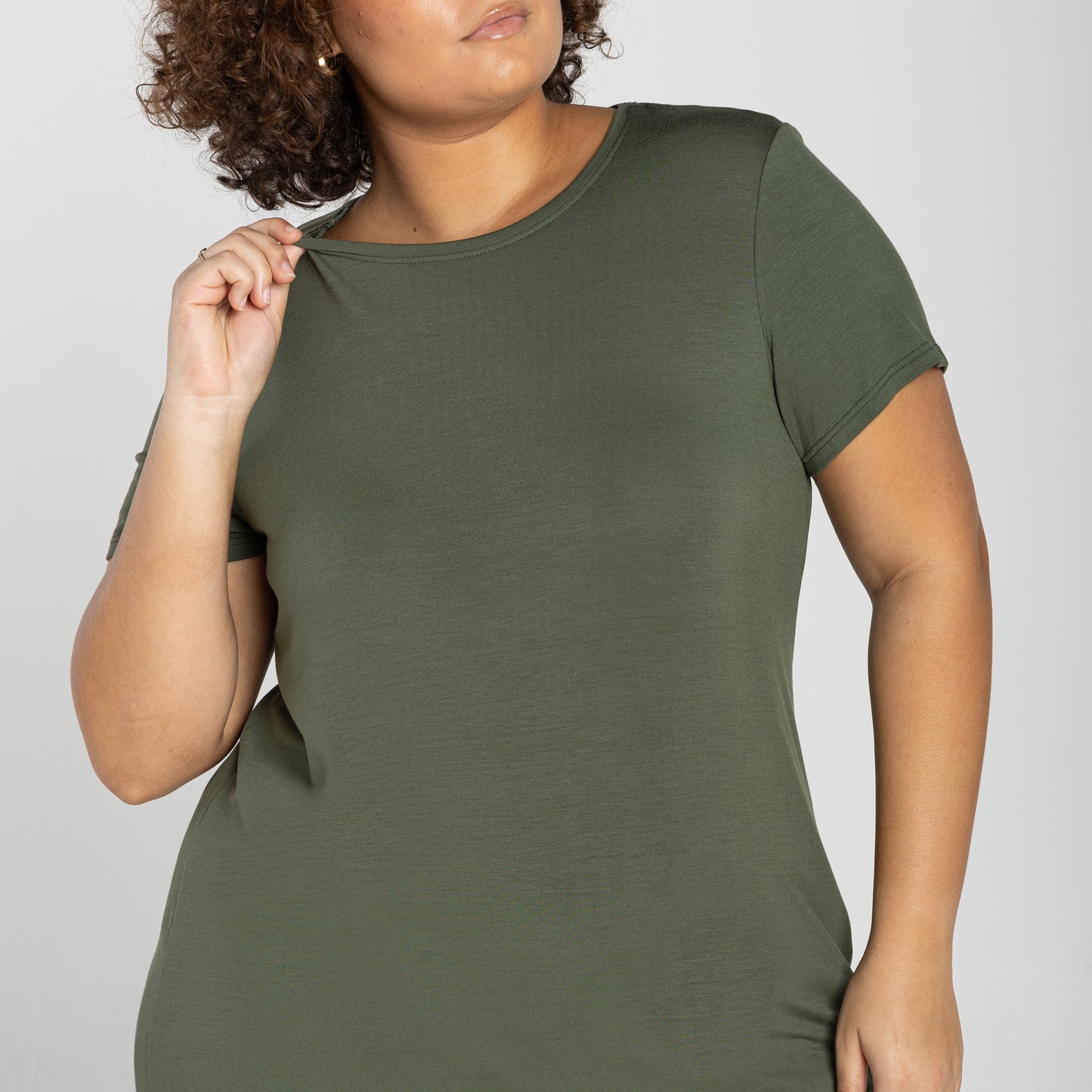 Tech T-Shirt Modal Plus Feminina - Verde Figo