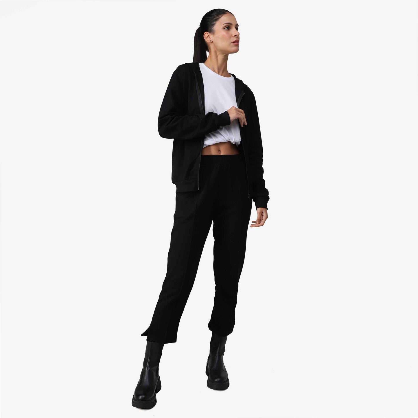 Jaqueta Tech Impermeável Moletom Flanelado - Preto