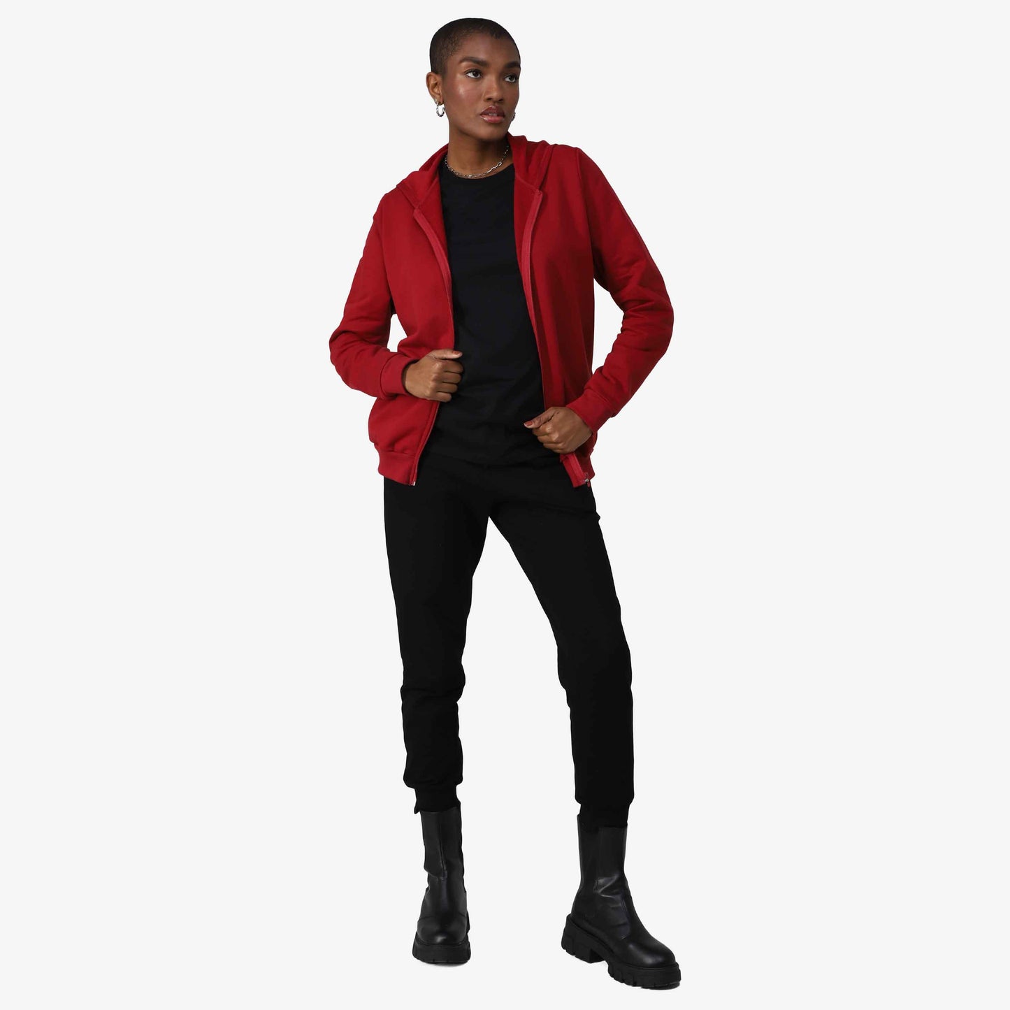 Jaqueta Tech Impermeável Moletom Flanelado - Vermelho Escarlate