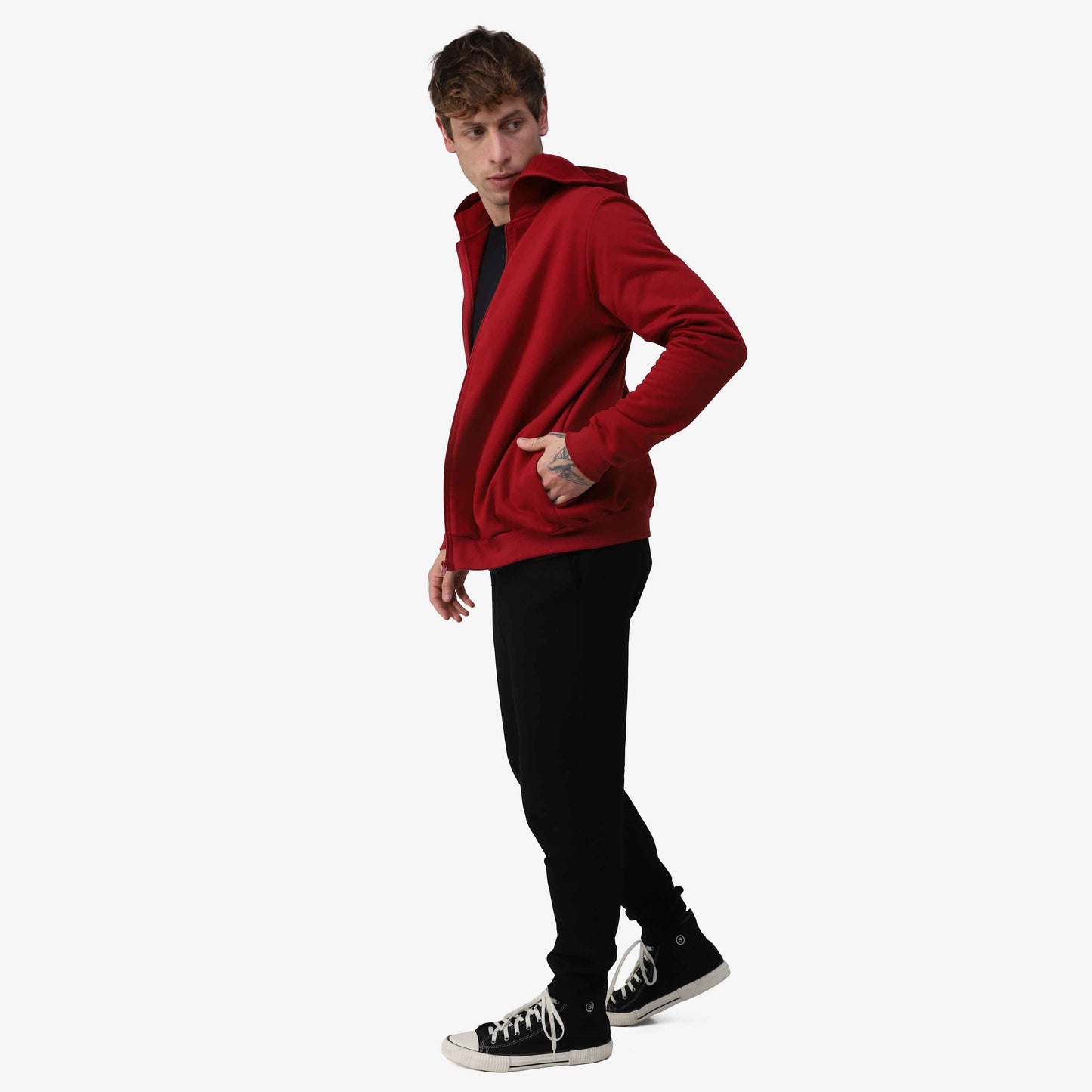 Jaqueta Tech Impermeável Moletom Flanelado - Vermelho Escarlate