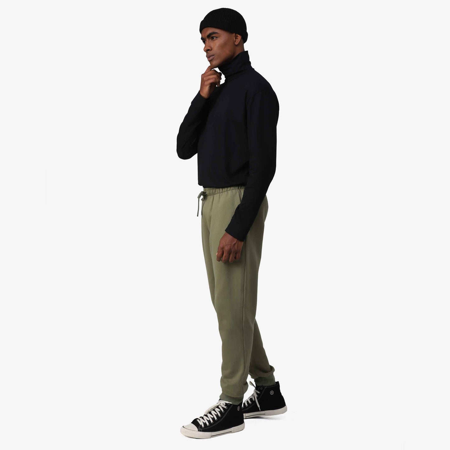 Calça Jogger Tech Impermeável Moletom Flanelado - Verde Militar