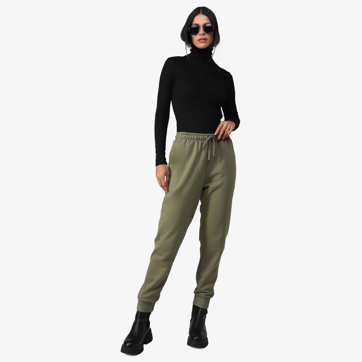 Calça Jogger Tech Impermeável Moletom Flanelado - Verde Militar