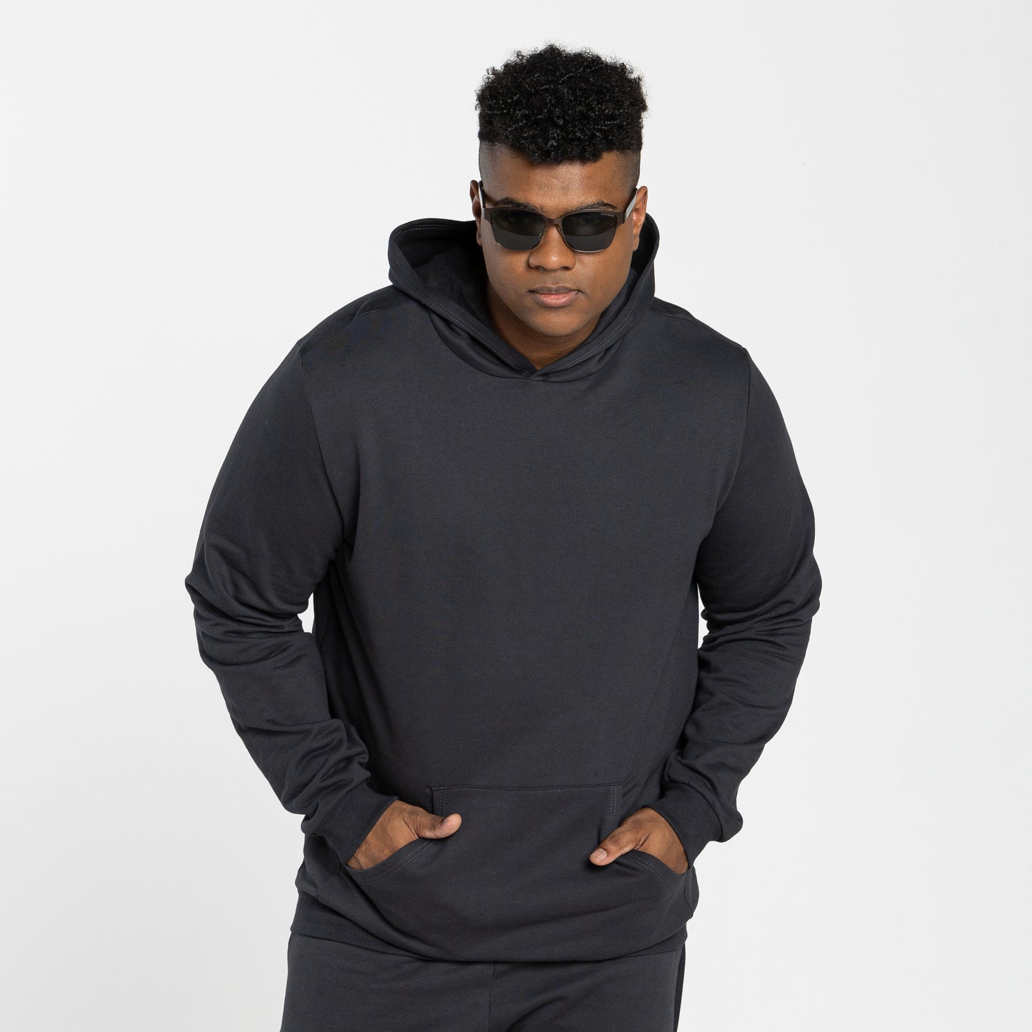 Blusão Tech Impermeável Moletom Flanelado Capuz Plus Masculino - Cinza Escuro