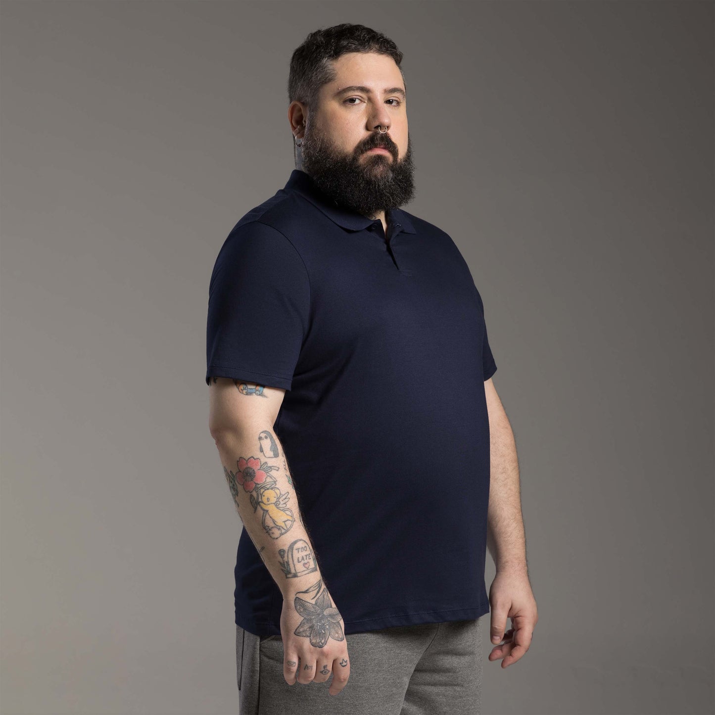 Camisa Polo Tech Anti Odor Plus Masculina - Azul Marinho