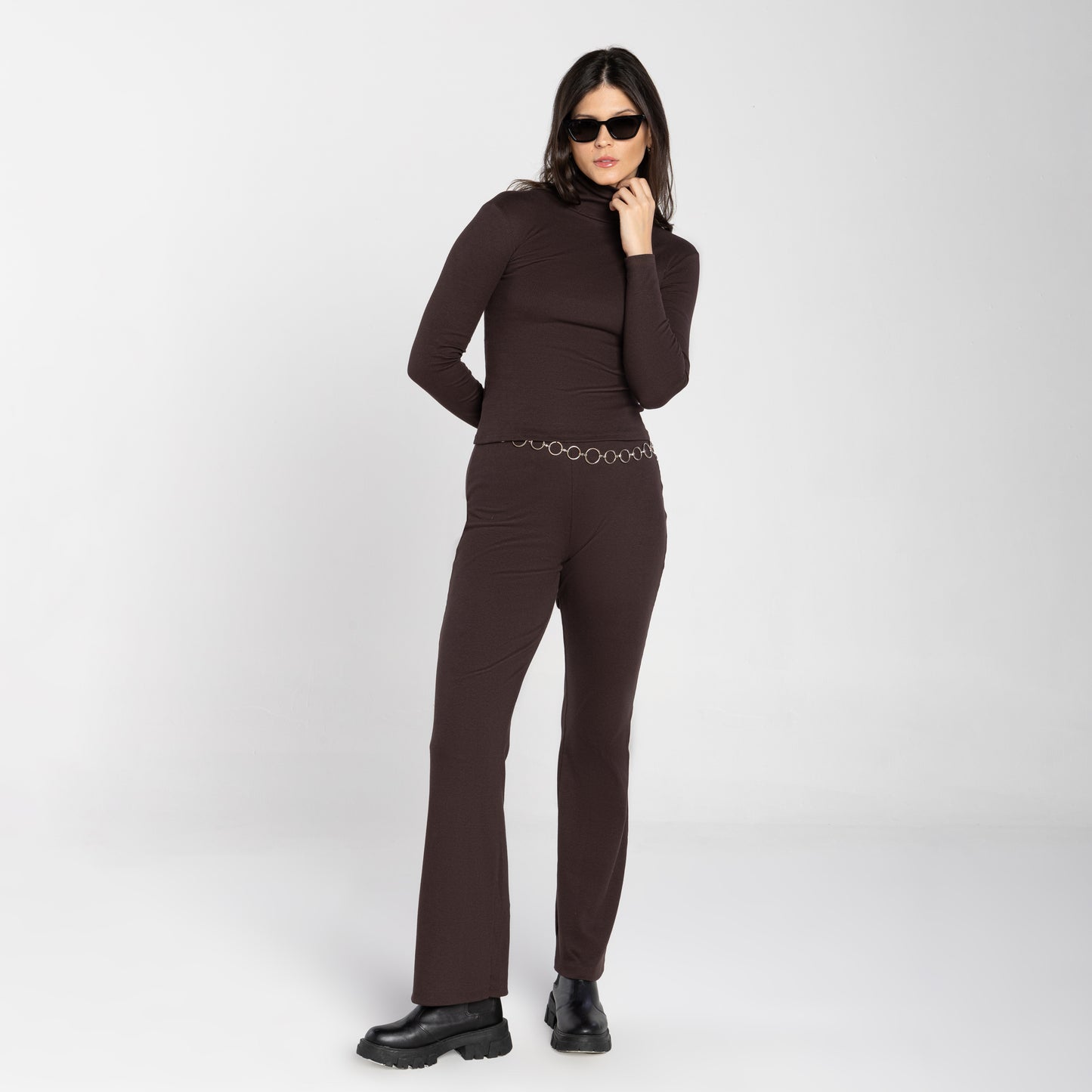 Blusa Ribana Anti Odor Gola Rolê - Marrom