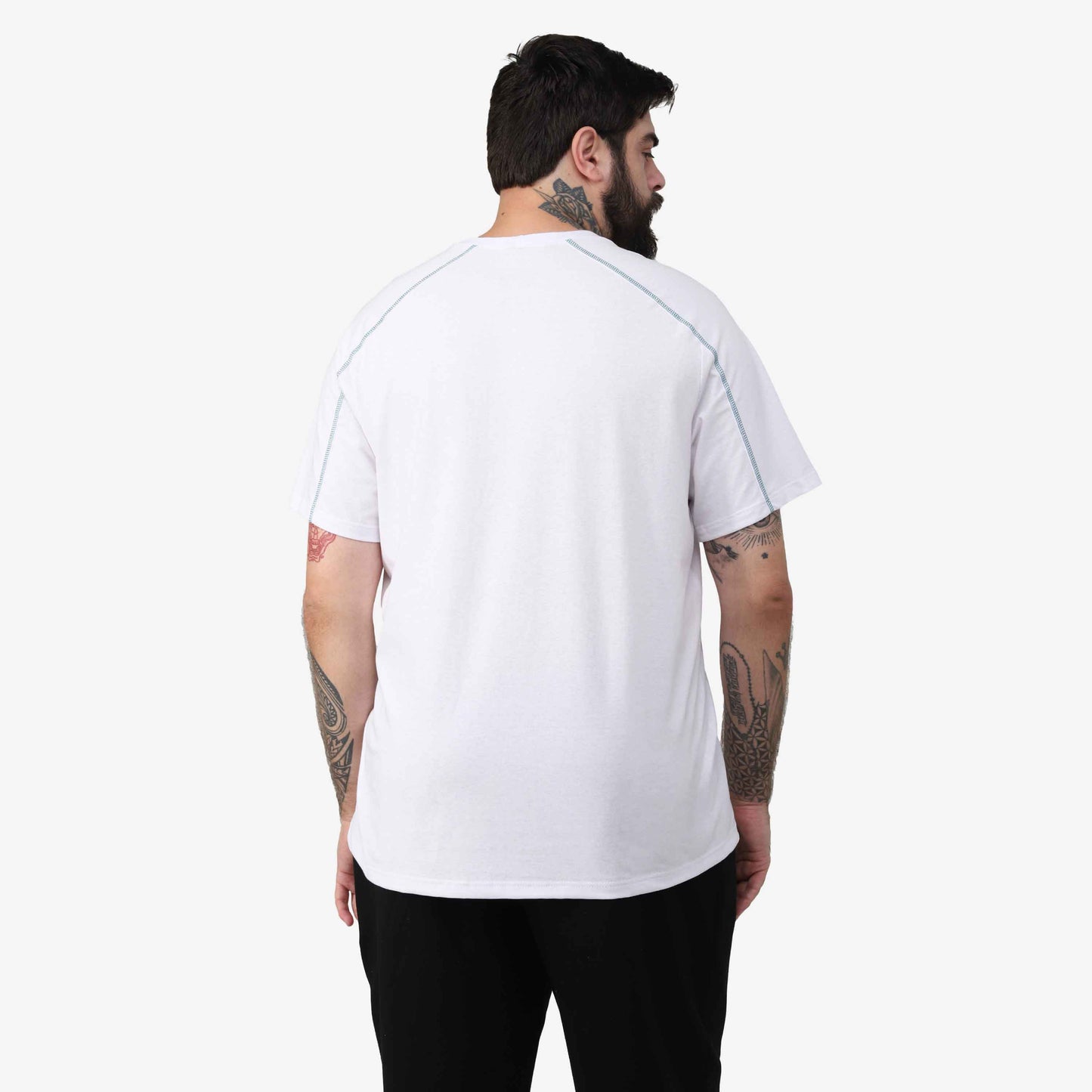Tech T-Shirt Contraste Impermeável Plus Masculina - Branco