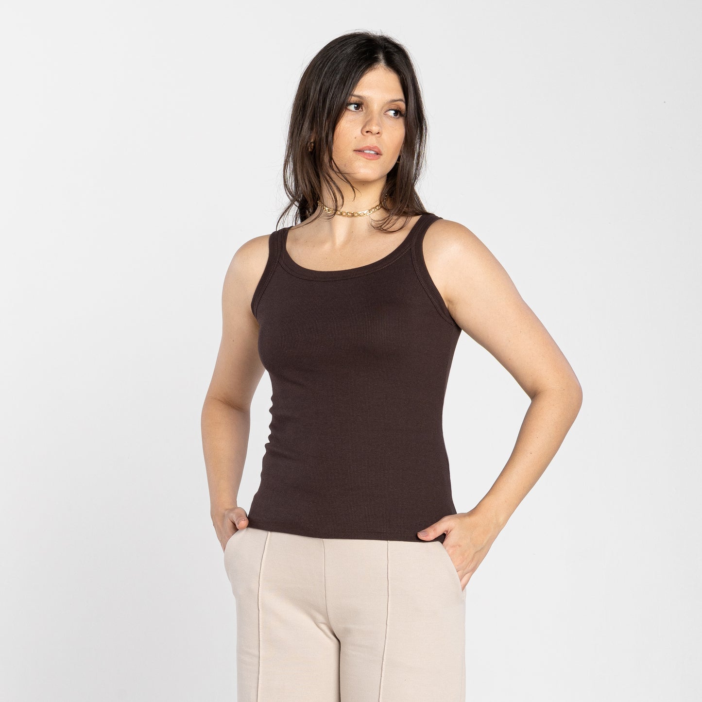 Regata Ribana Tech Anti Odor Feminina - Marrom