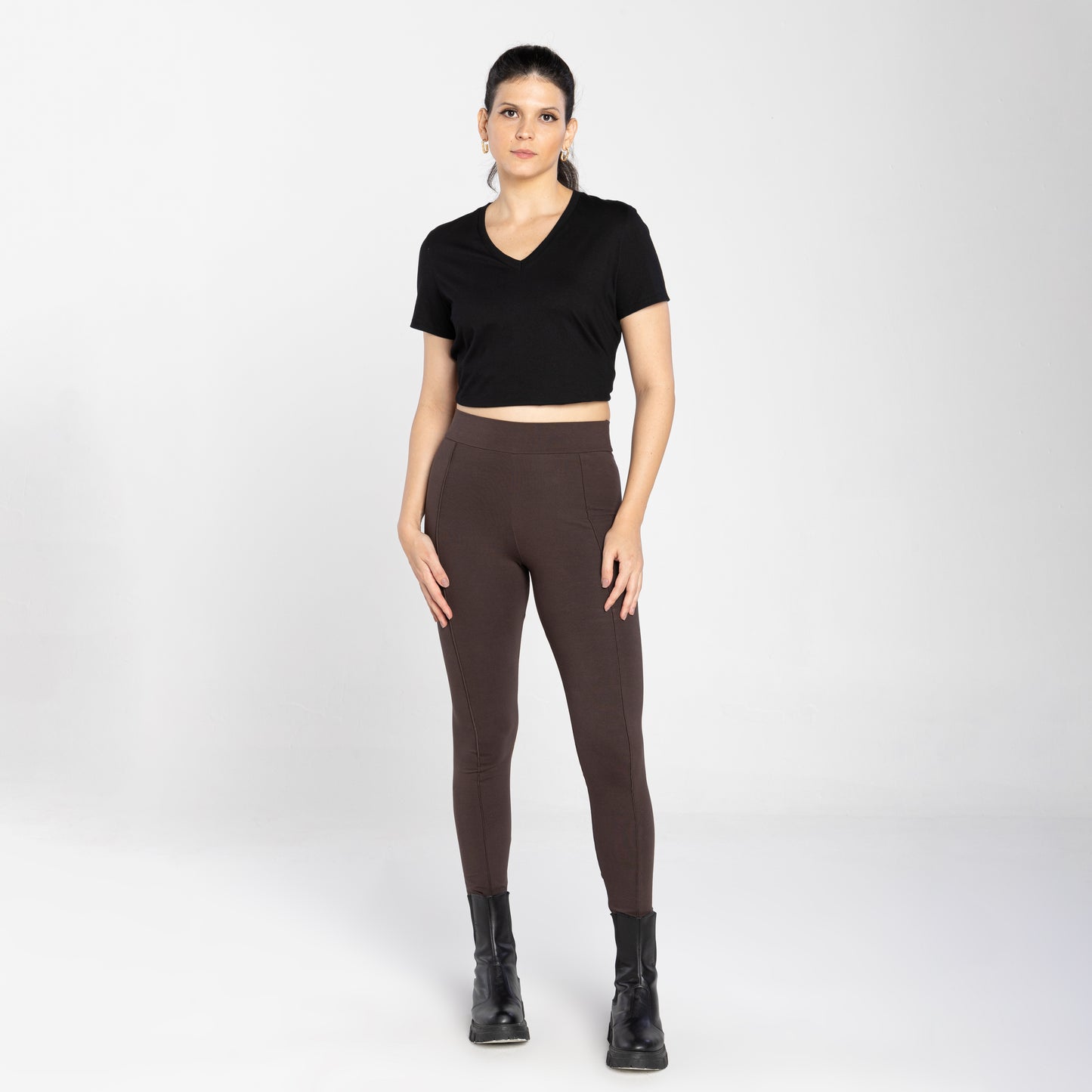 Calça Legging Anti Odor Friso - Marrom