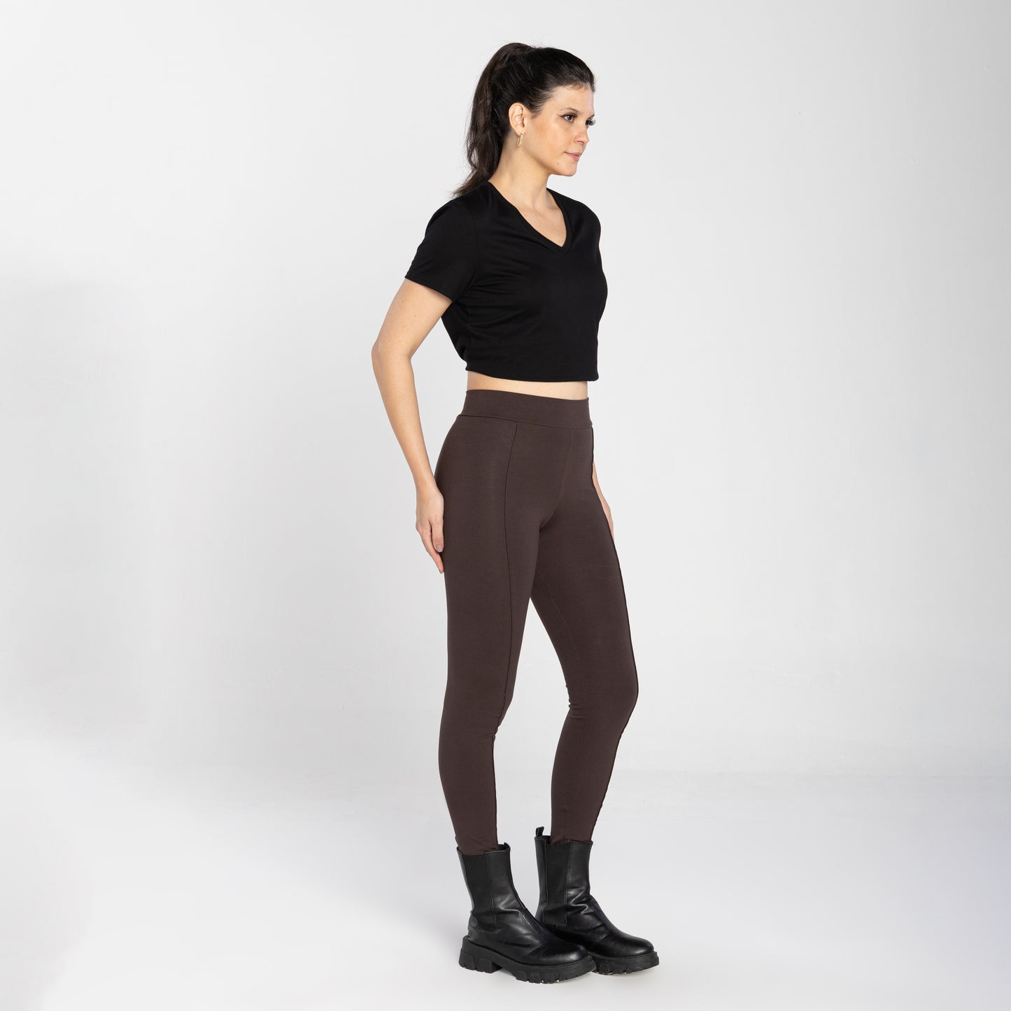 Calça Legging Anti Odor Friso - Marrom