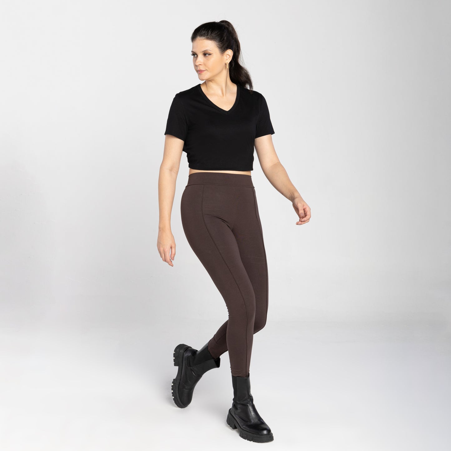 Calça Legging Anti Odor Friso - Marrom