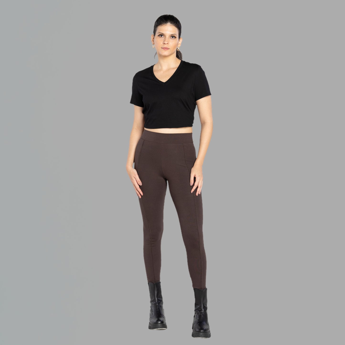 Calça Legging Anti Odor Friso - Marrom