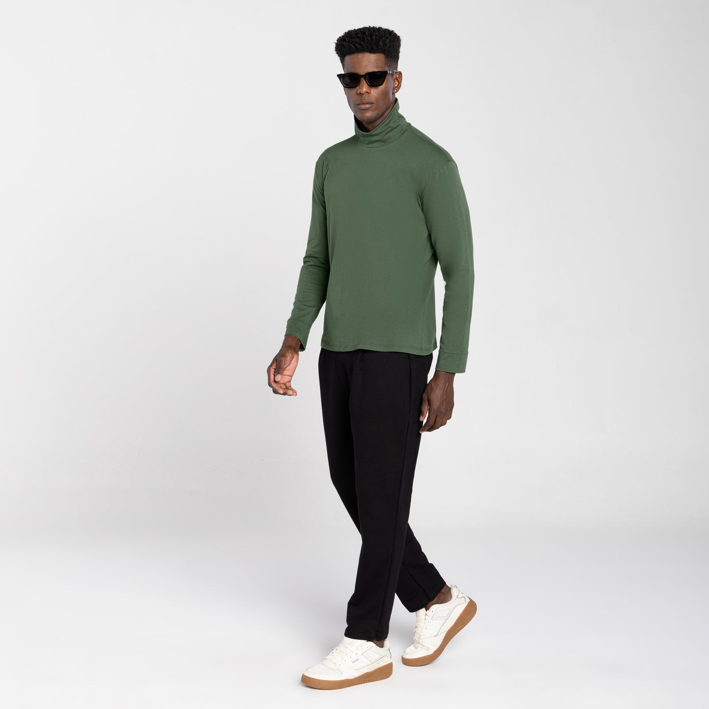 Tech T-Shirt Anti Odor Gola Rolê Masculina - Verde Figo