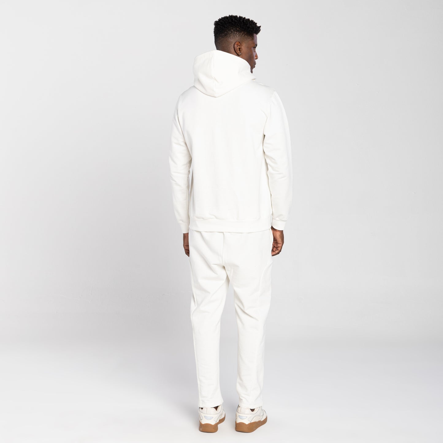 Blusão Tech Impermeável Moletom Flanelado Capuz Transpasse Masculino - Off White