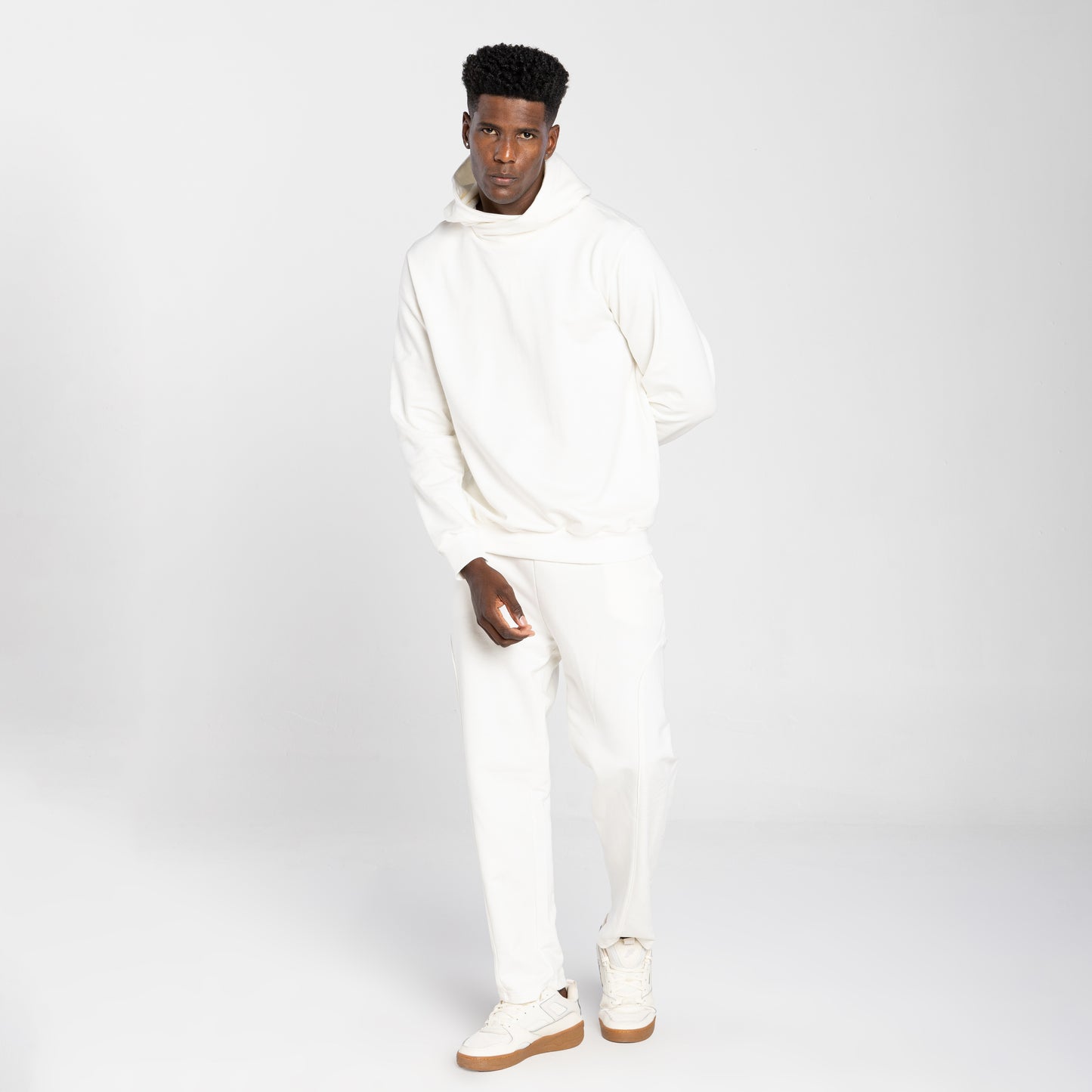 Blusão Tech Impermeável Moletom Flanelado Capuz Transpasse Masculino - Off White