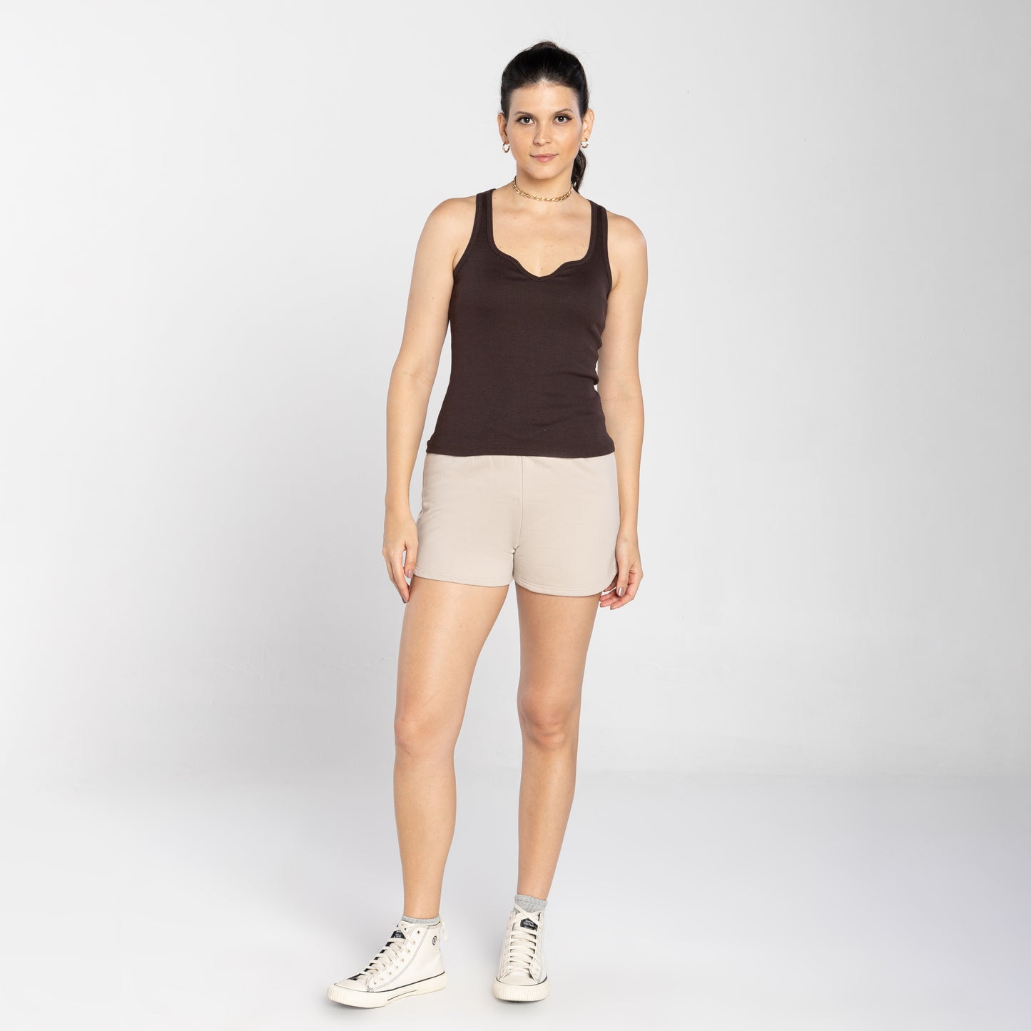 Regata Ribana Tech Anti Odor Gola V Feminina - Marrom