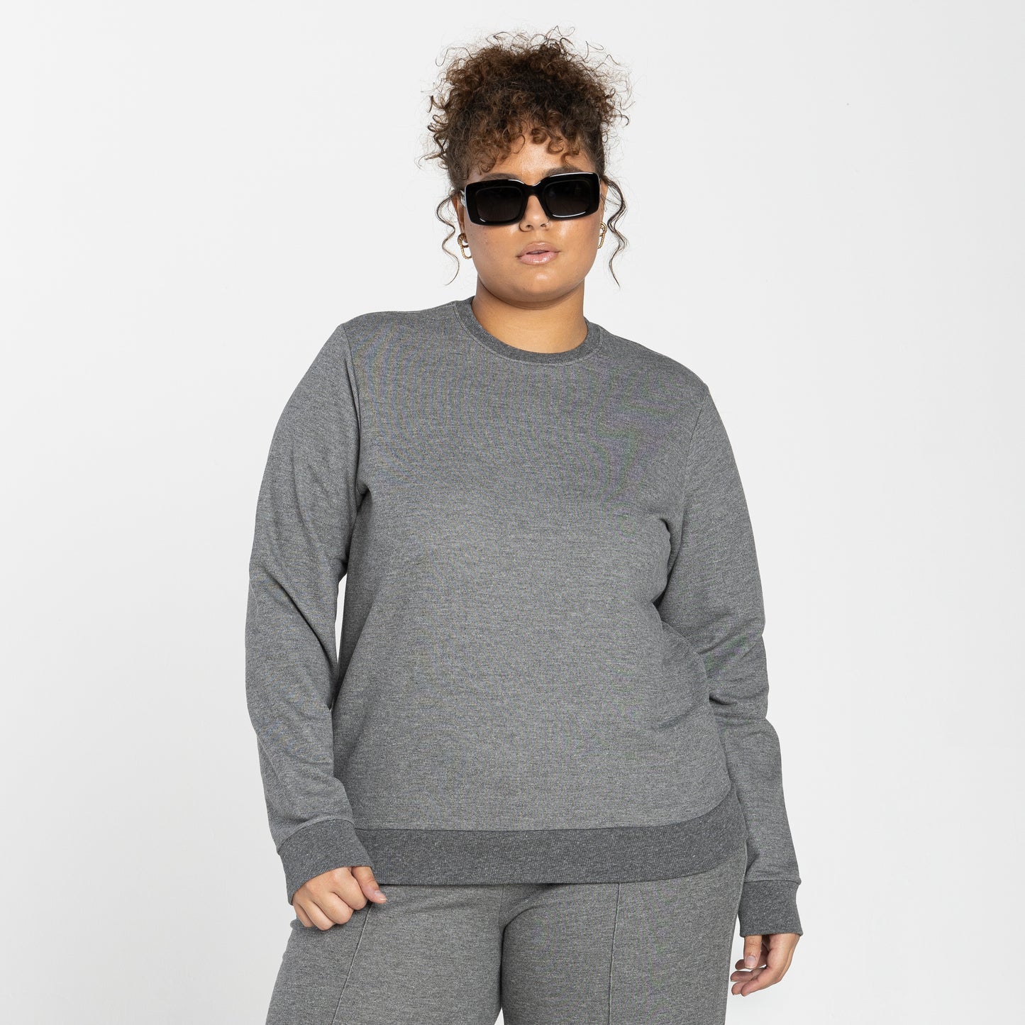 Blusão Moletom Tech Impermeável Plus Feminino - Mescla Escuro