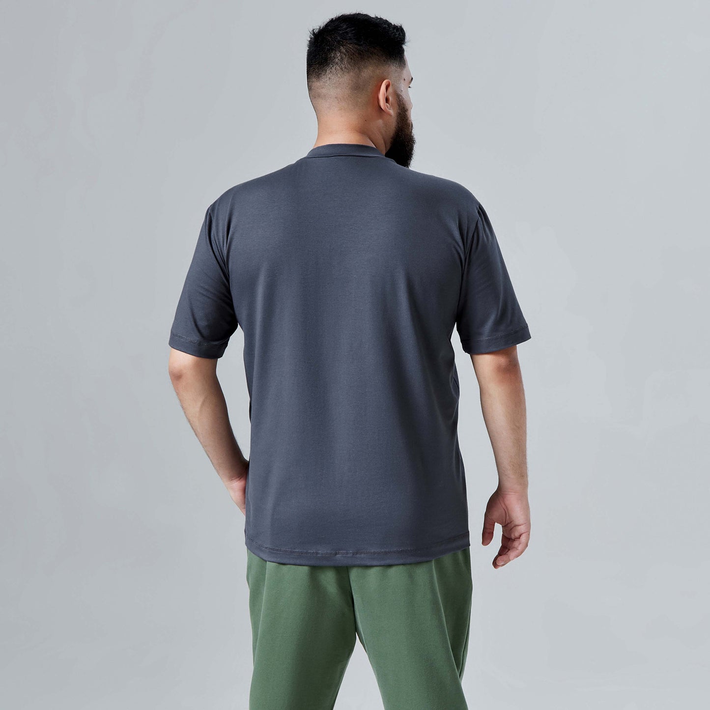 Tech T-Shirt Comfort Anti Odor Gola Alta Plus Masculina - Grafite