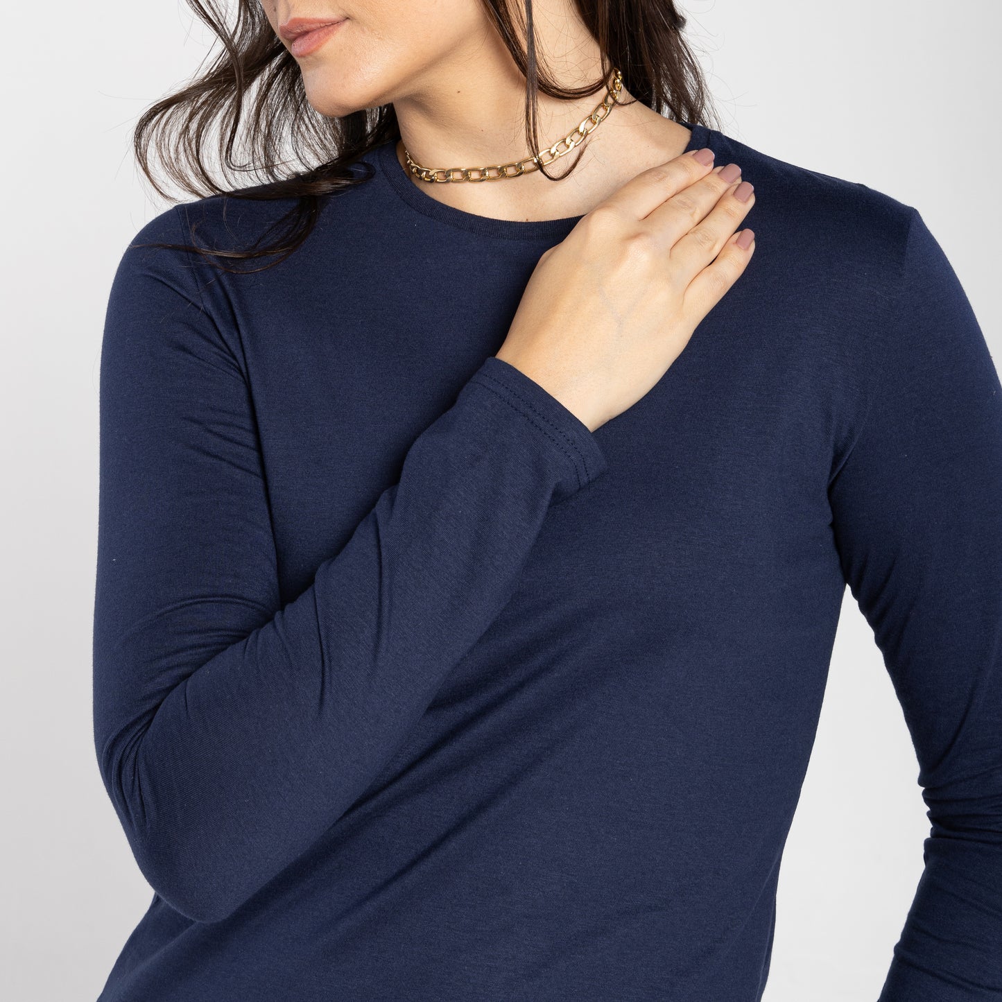 Tech T-Shirt Anti Odor Manga Longa Feminina - Azul Marinho