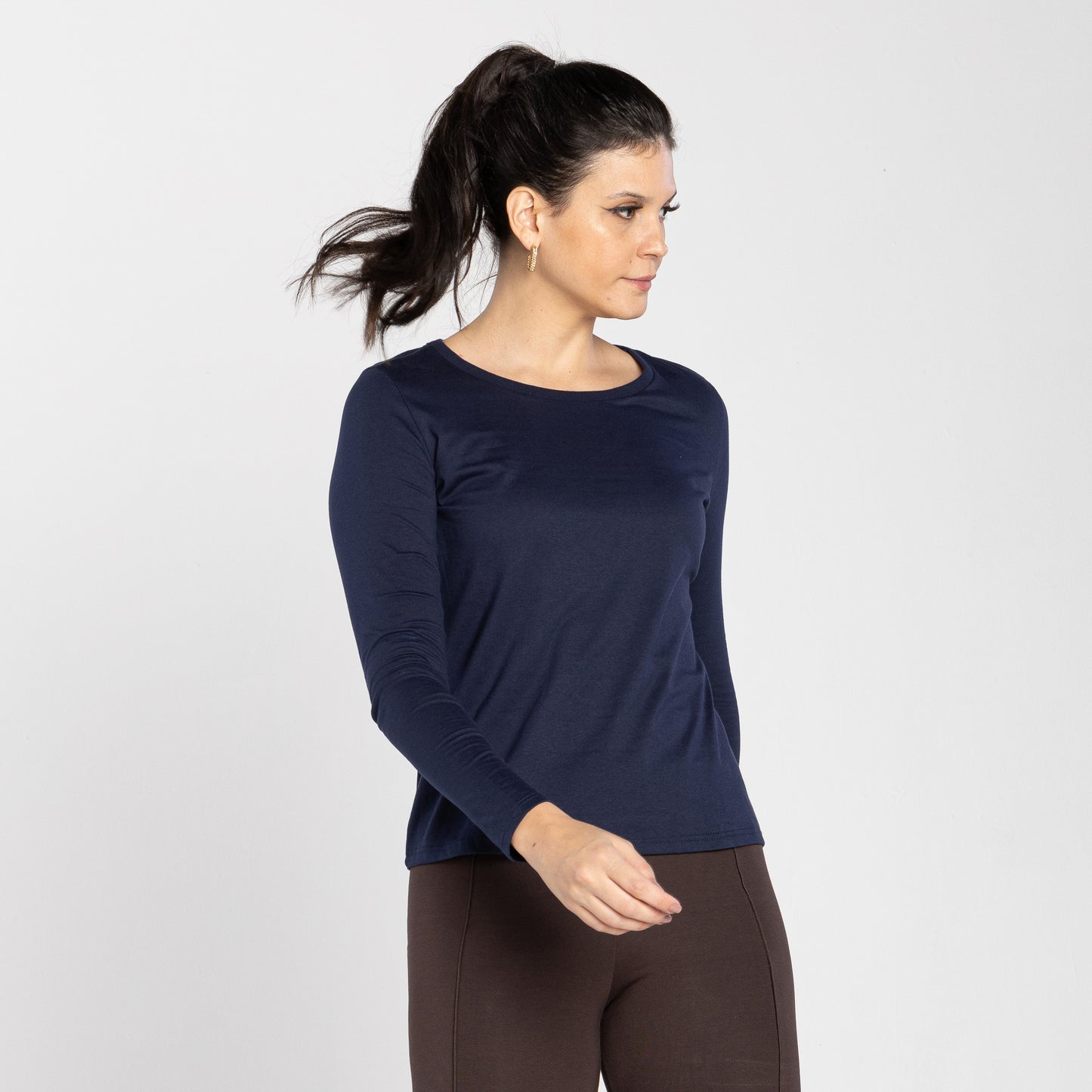 Tech T-Shirt Anti Odor Manga Longa Feminina - Azul Marinho