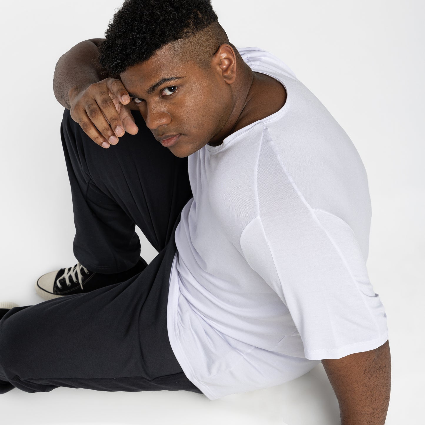 Tech T-Shirt Modal Recorte Plus Masculina - Branco