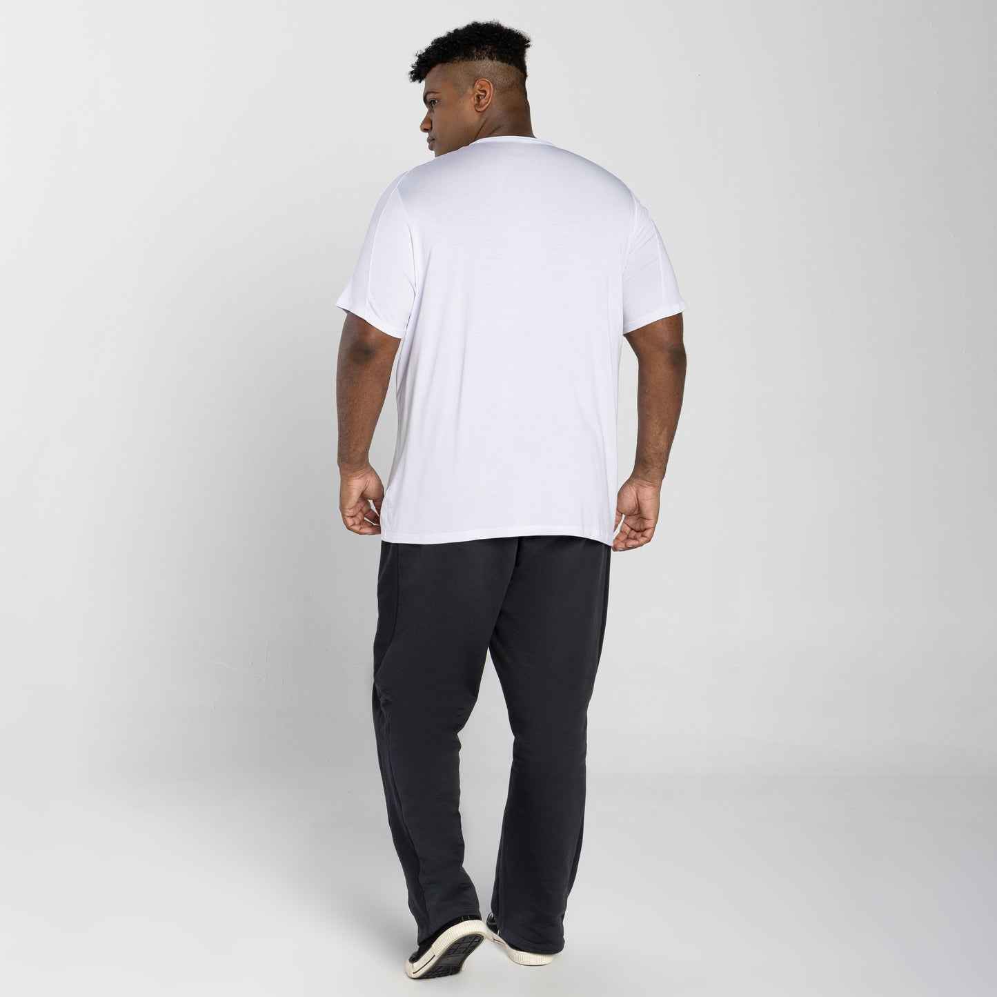 Tech T-Shirt Modal Recorte Plus Masculina - Branco