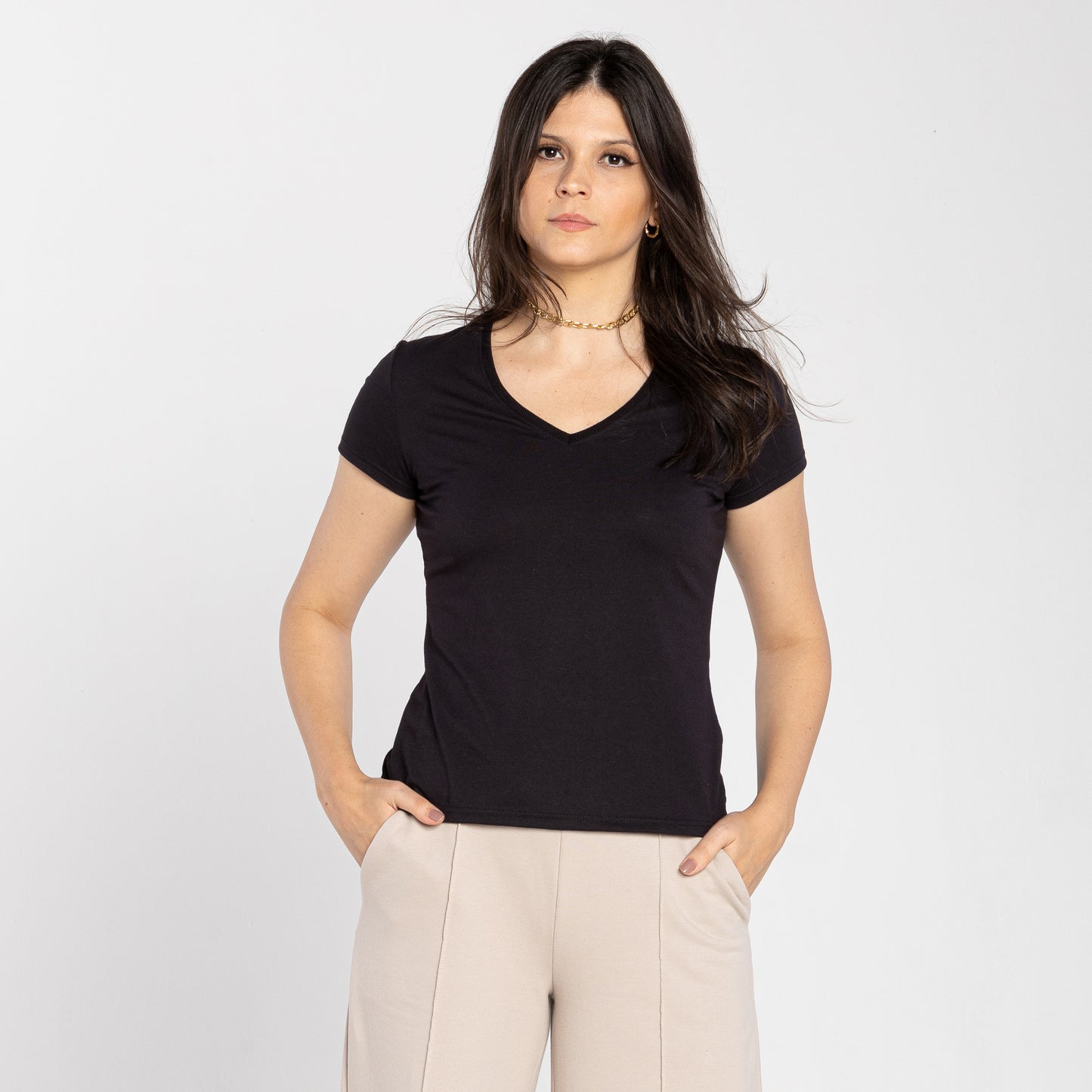 Tech T-Shirt Air Slim Gola V Feminina - Preto
