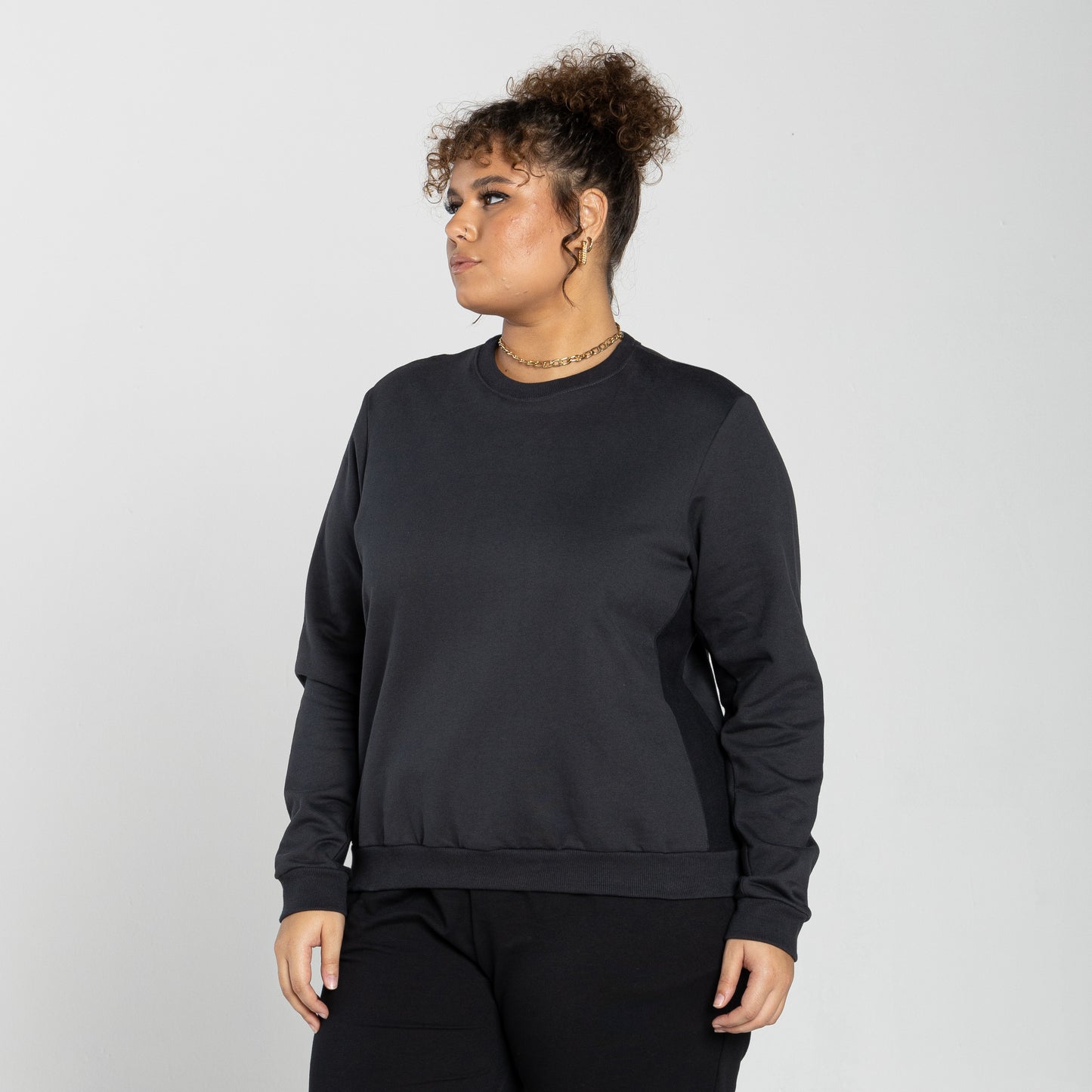 Blusão Tech Impermeável Moletom Flanelado Recorte Plus Feminino - Cinza Escuro