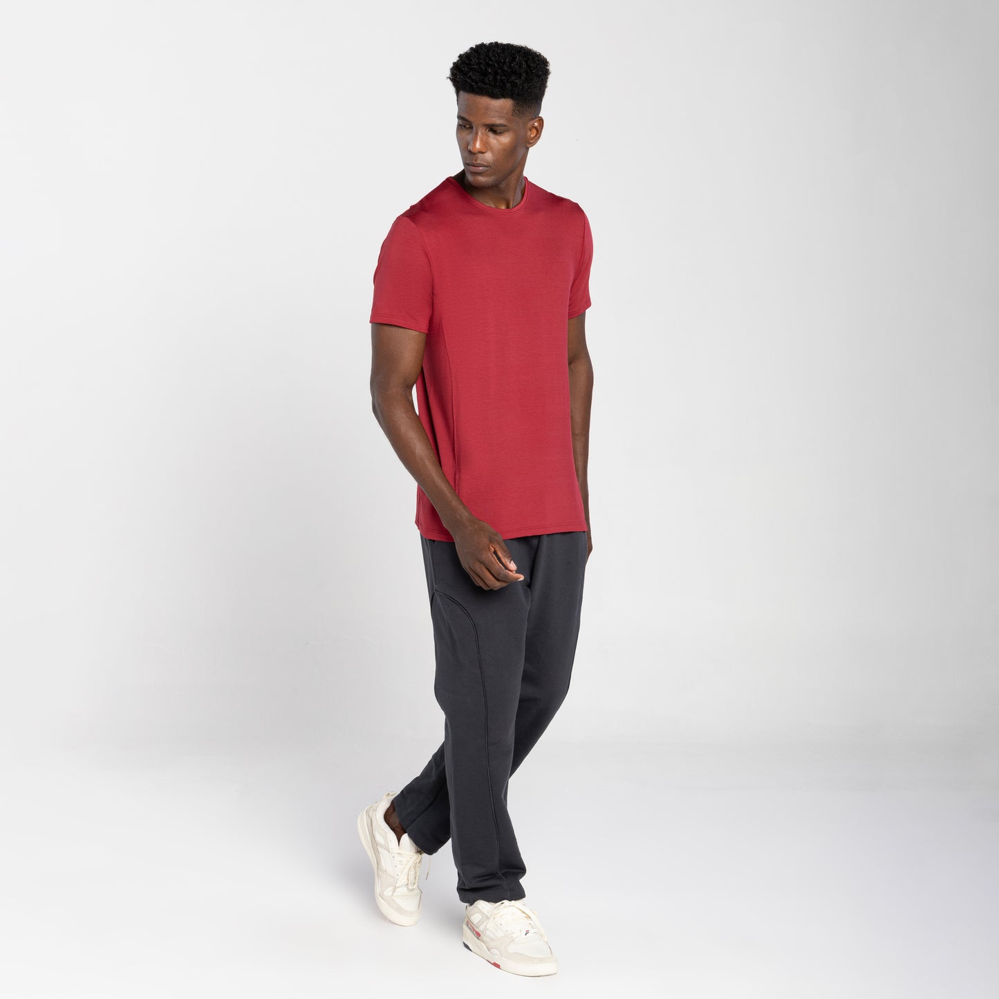 Tech T-Shirt Modal Costura Dupla Masculina - Vermelho Escarlate