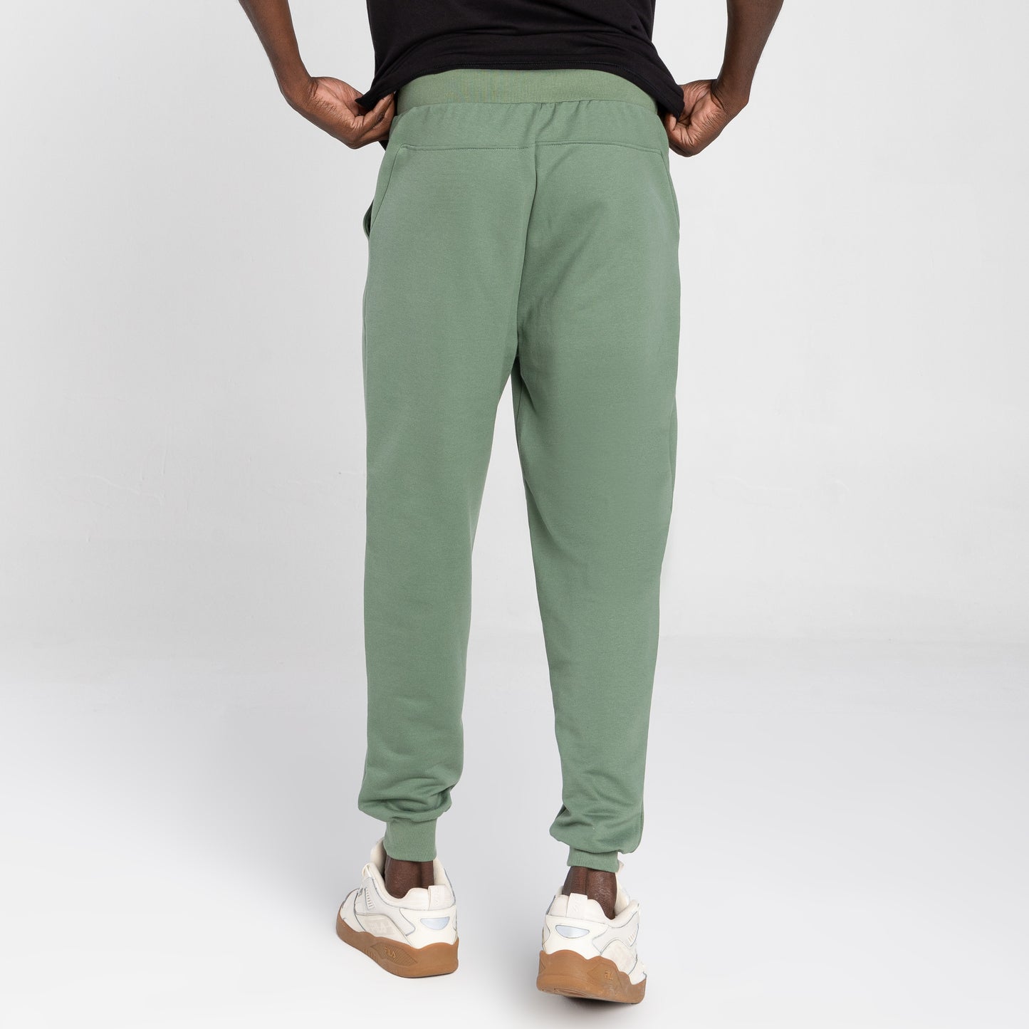 Calça Jogger Moletom Tech Impermeável Recorte Costas - Verde Alecrim