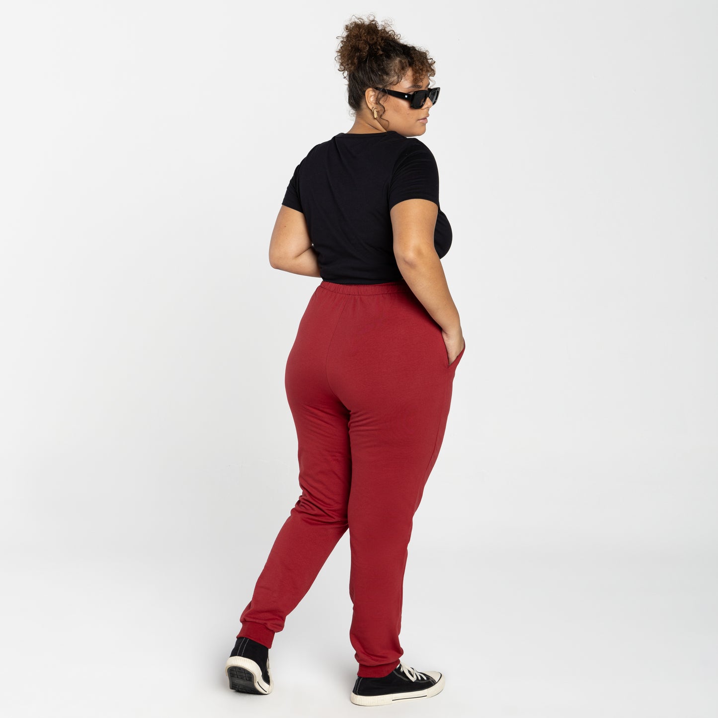Calça Jogger Moletom Comfort Flanelado Feminina - Vermelho Escarlate