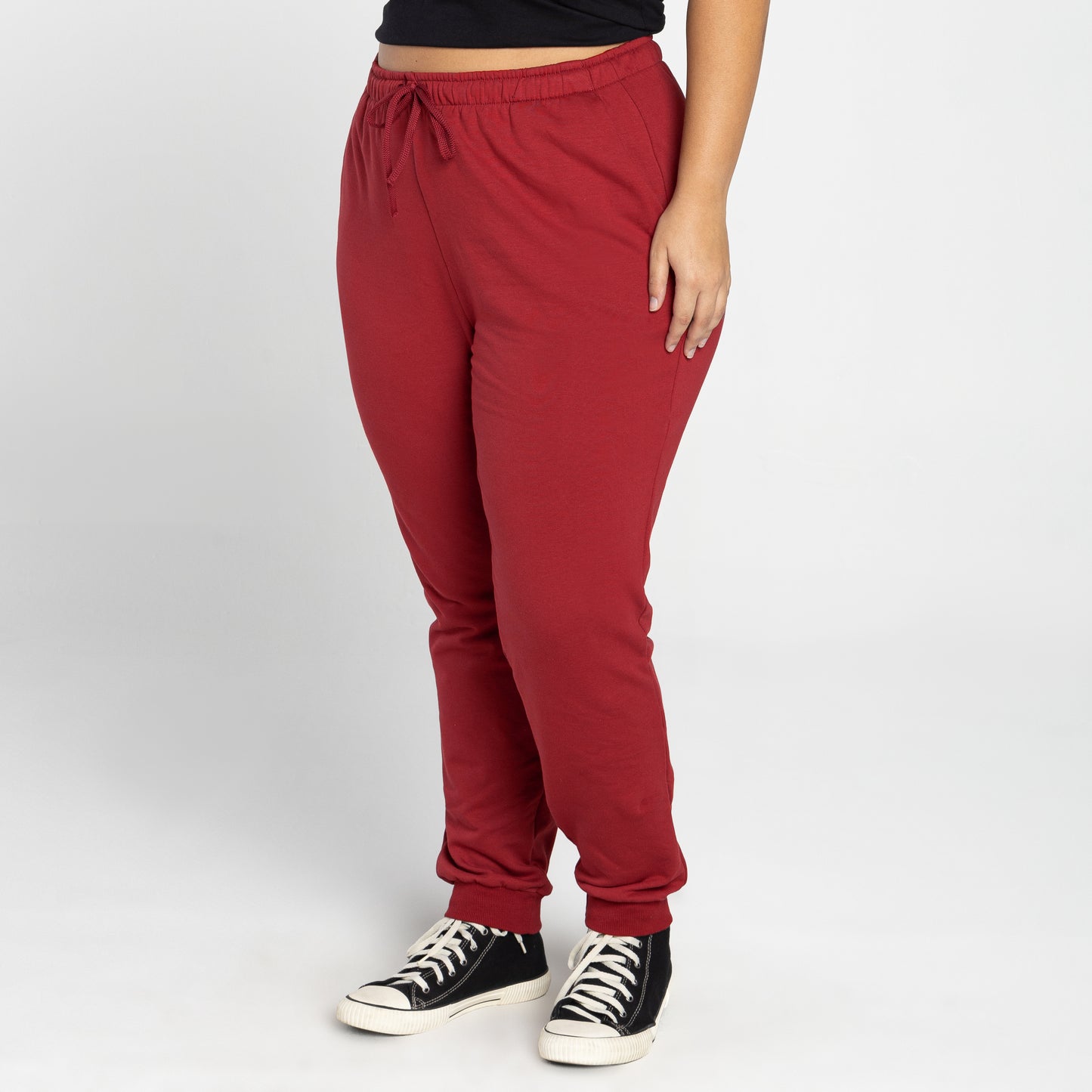 Calça Jogger Moletom Comfort Flanelado Feminina - Vermelho Escarlate