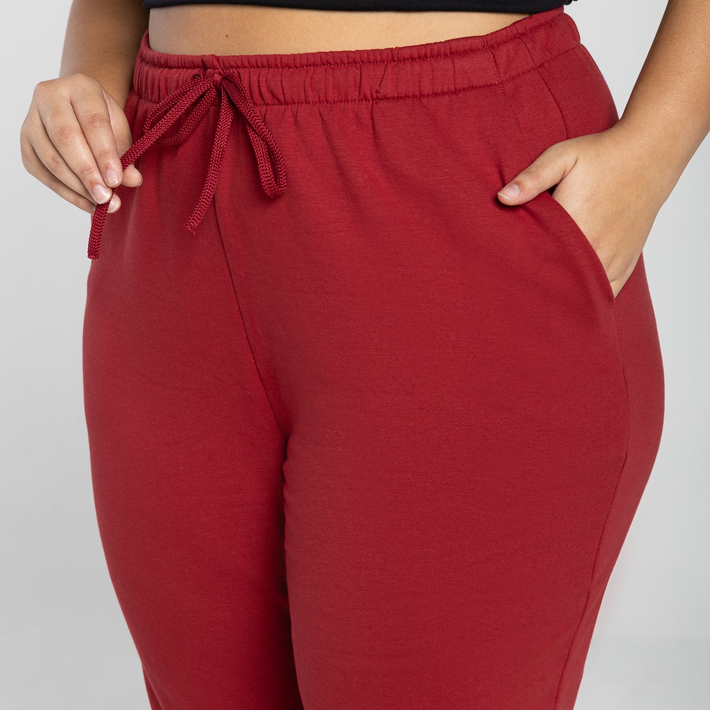 Calça Jogger Moletom Comfort Flanelado Feminina - Vermelho Escarlate