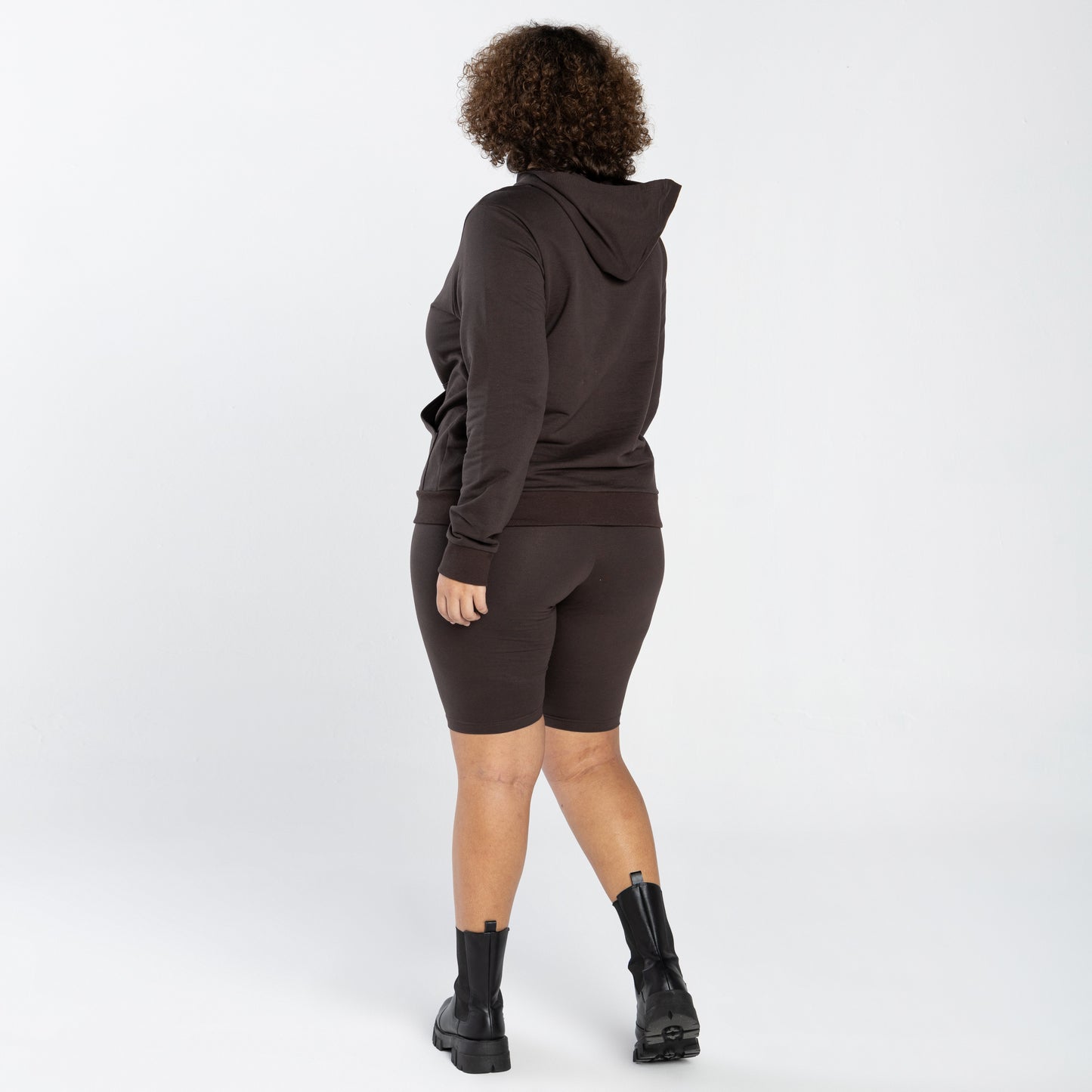 Blusão Tech Impermeável Moletom Flanelado Capuz Plus Feminino - Marrom
