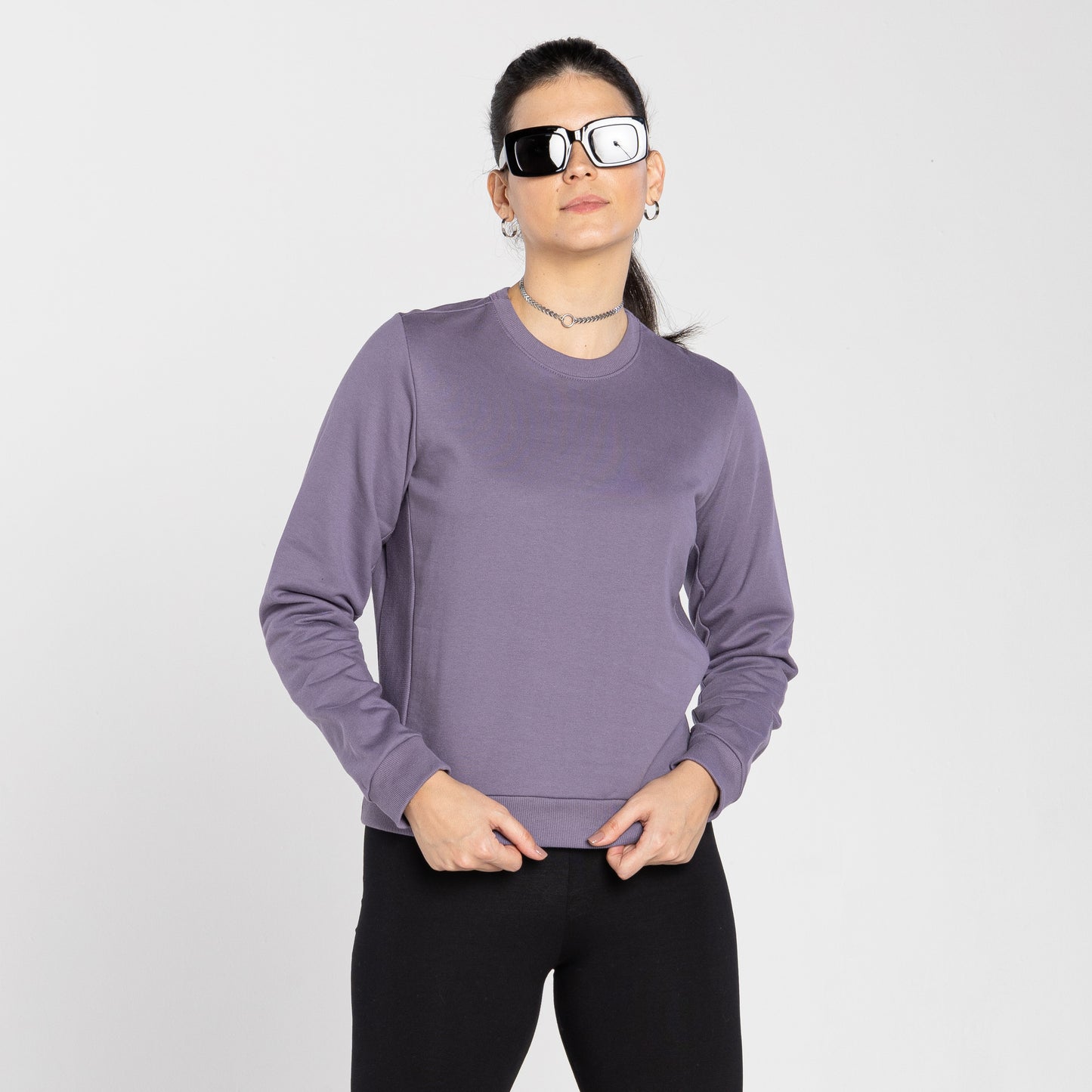 Blusão Tech Impermeável Moletom Flanelado Recorte Feminino - Mirtilo