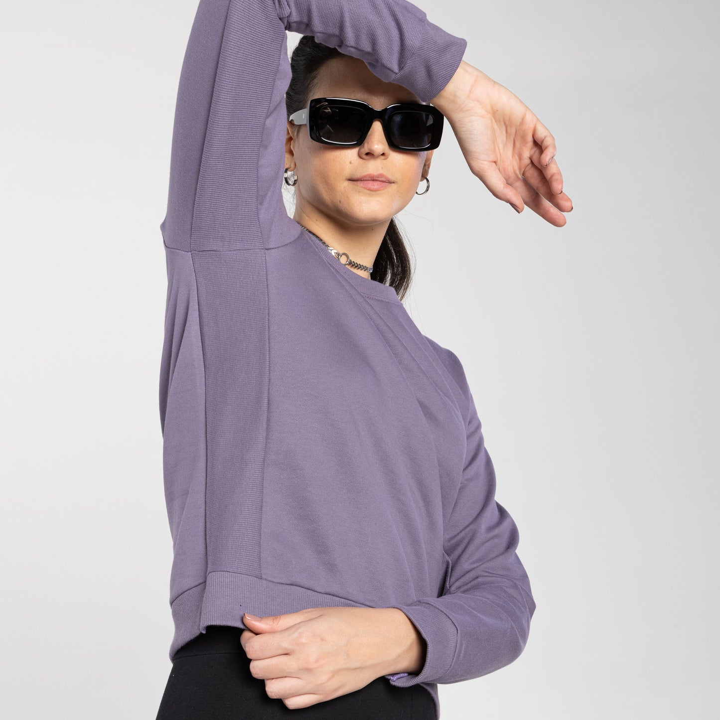 Blusão Tech Impermeável Moletom Flanelado Recorte Feminino - Mirtilo